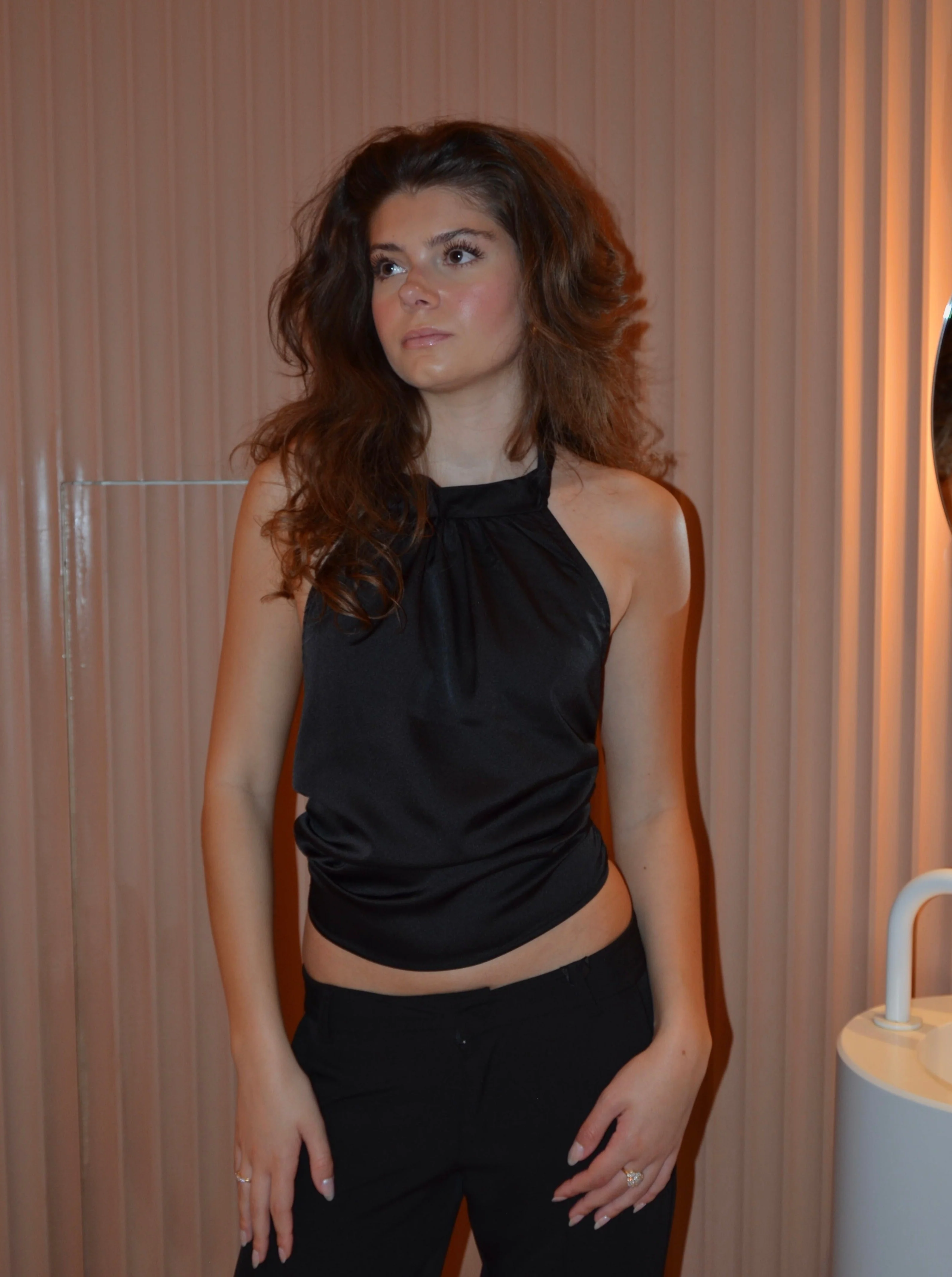 Frida halterneck top with open back - Black 4 Frida halterneck top with open back - Black
