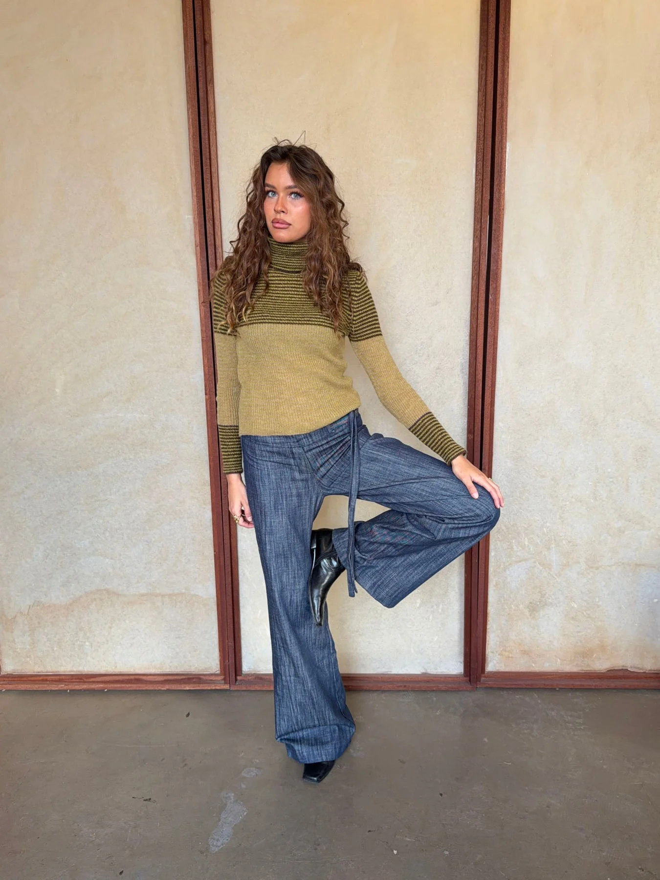 Swela knit with turtleneck - Green/brown 8 Swela knit with turtleneck - Green/brown