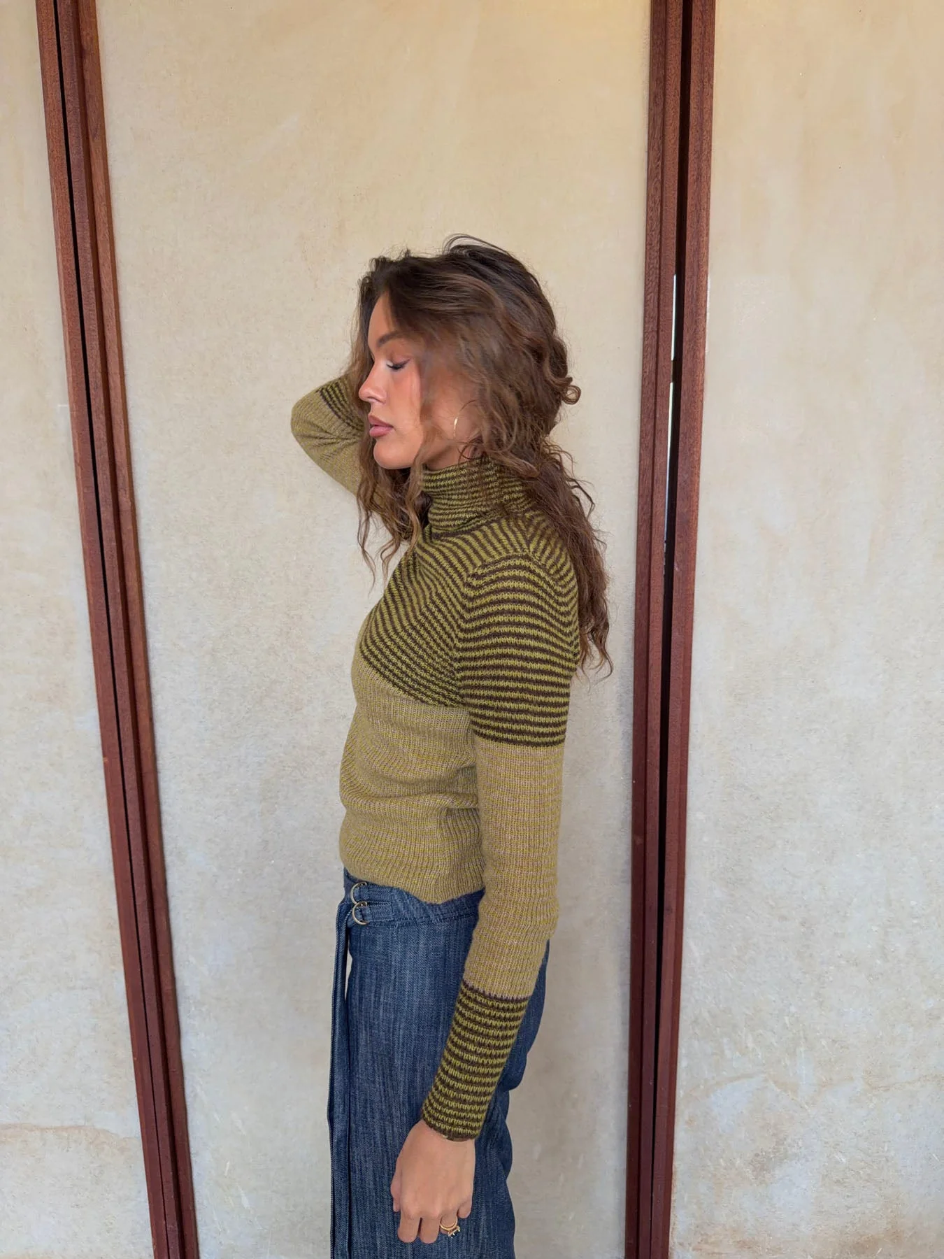 Swela knit with turtleneck - Green/brown 9 Swela knit with turtleneck - Green/brown
