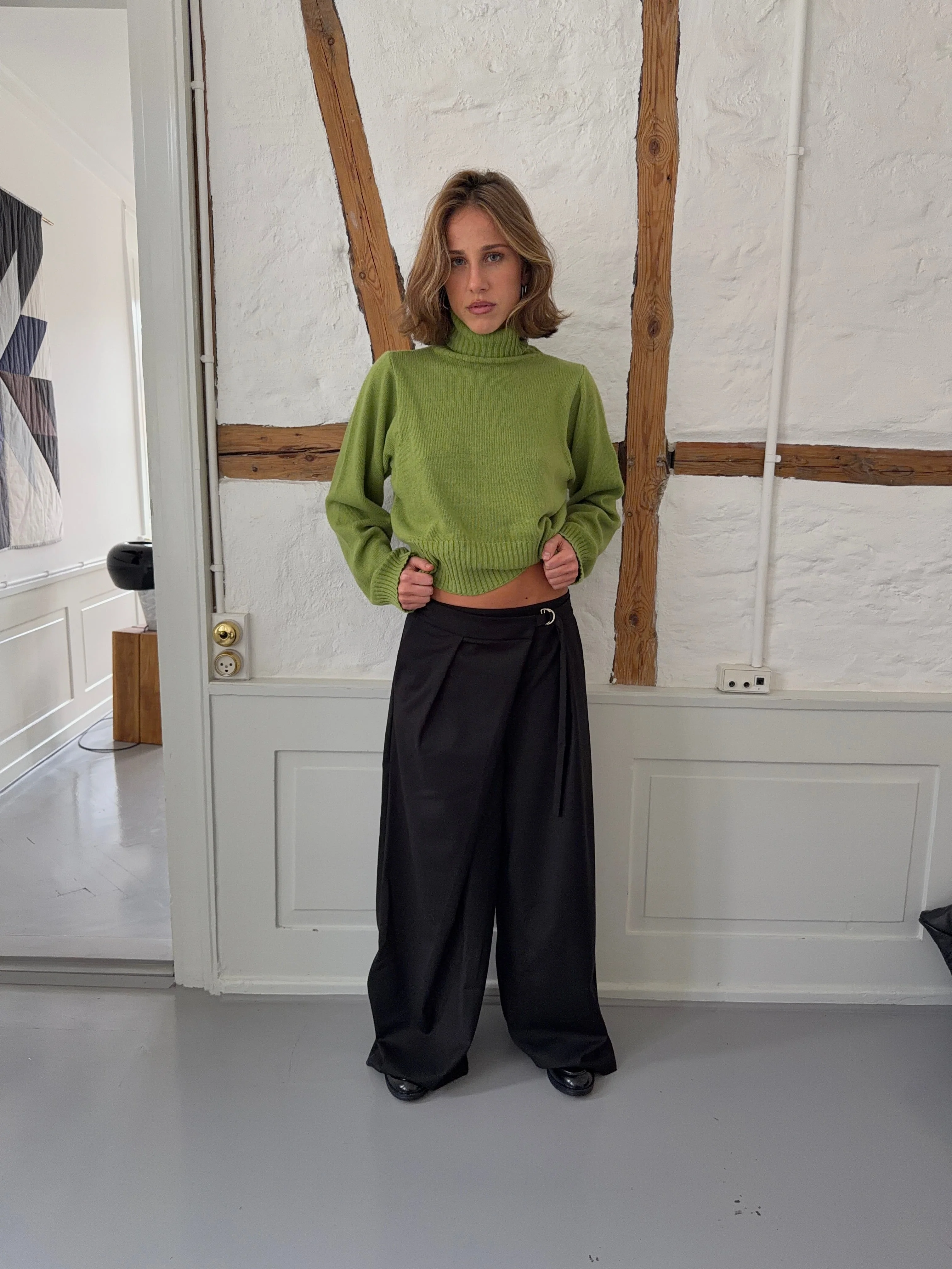 Trina suit pants with buckle detail - Black 1 Trina suit pants with buckle detail - Black