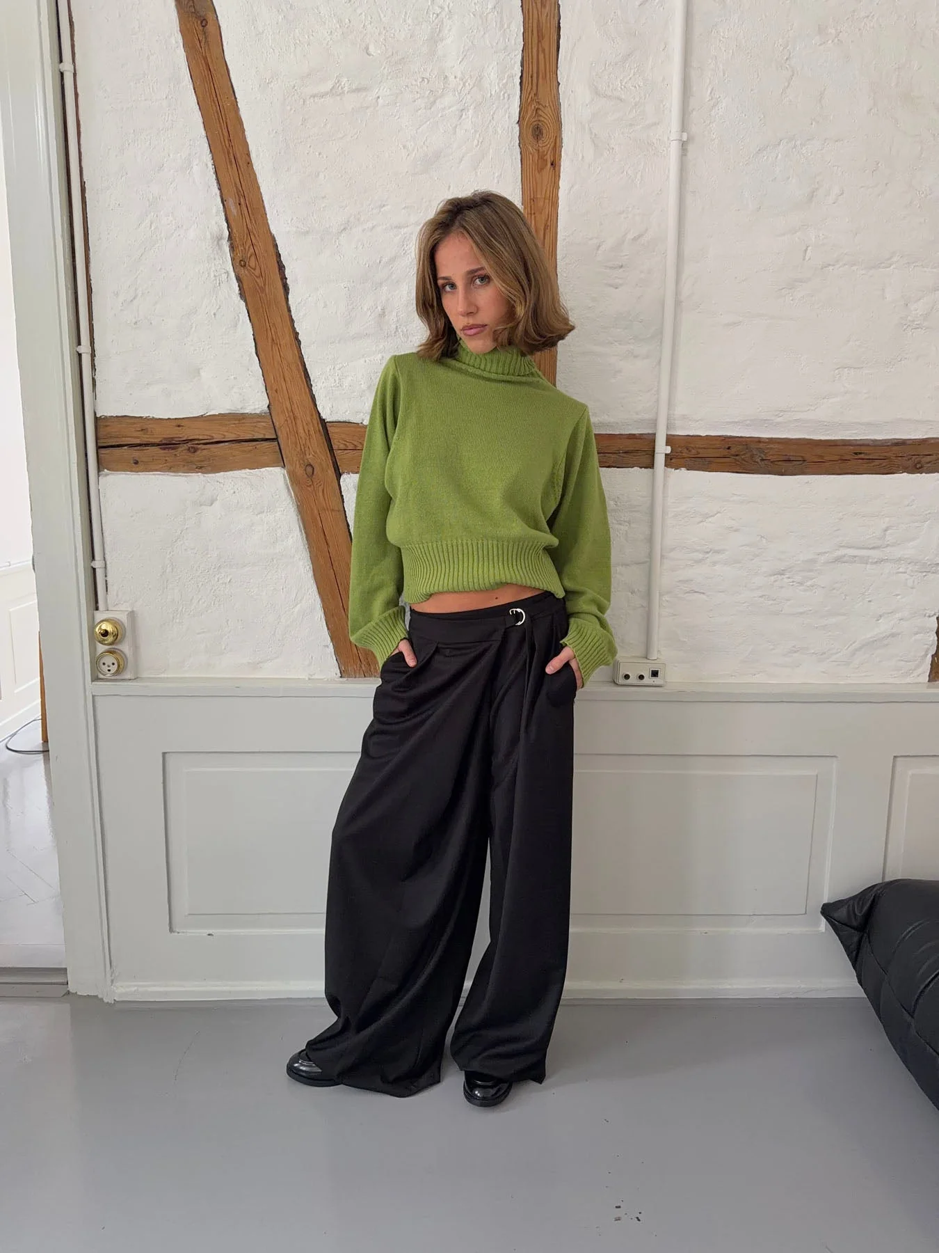Trina suit pants with buckle detail - Black 7 Trina suit pants with buckle detail - Black