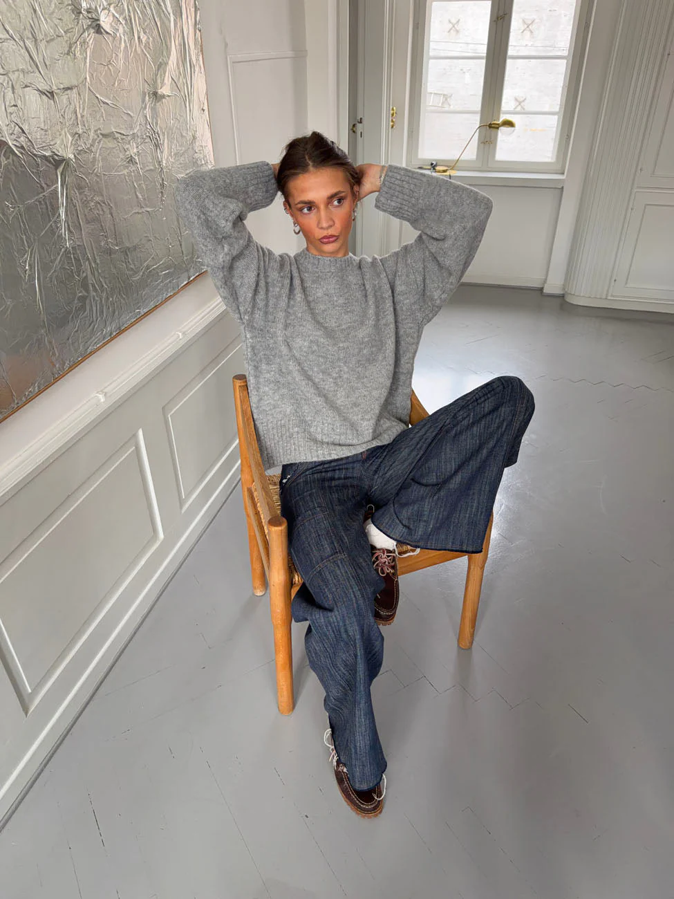 Vicky knit with ribbed details - Grey 6 Vicky knit with ribbed details - Grey