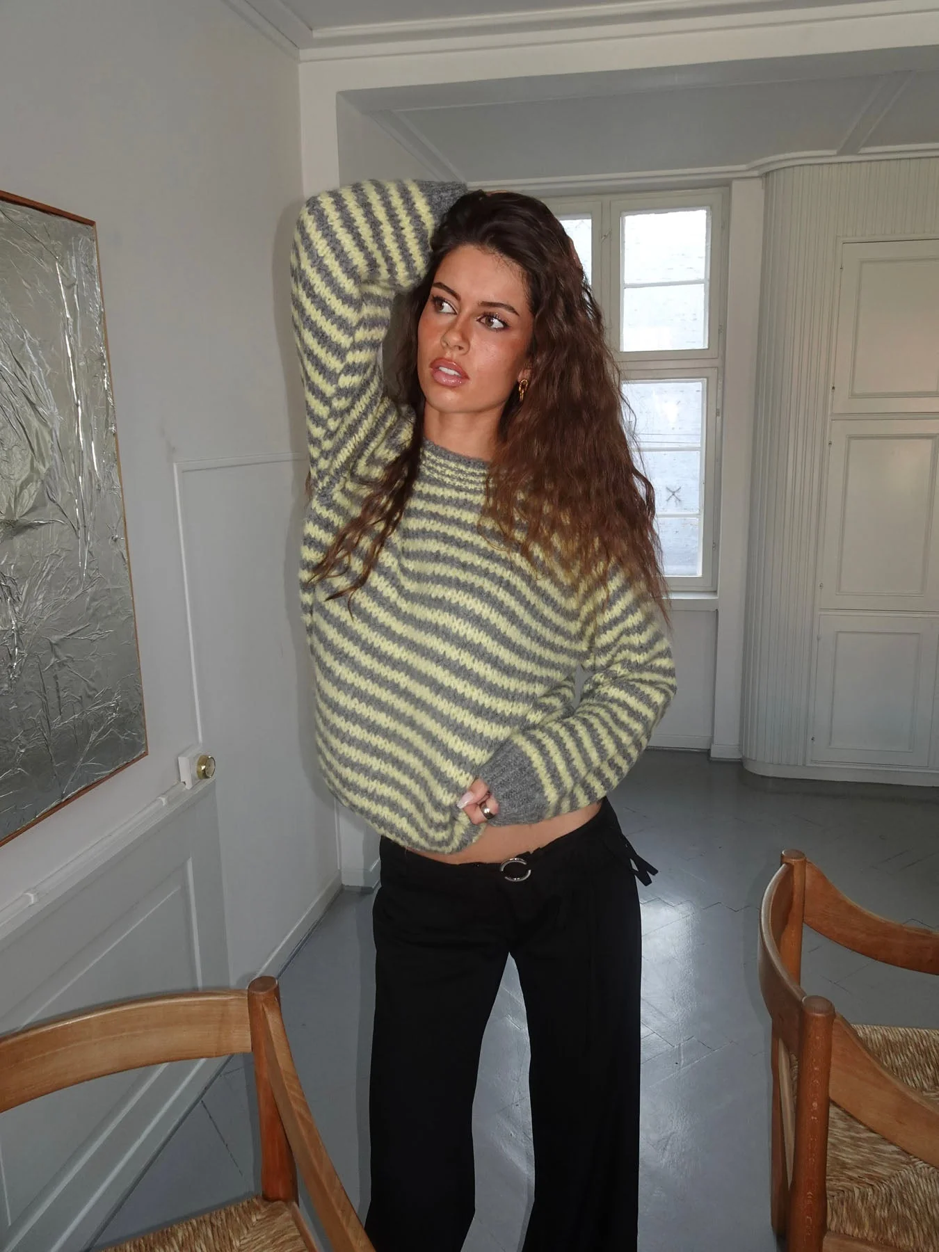 Zeya knit with stripes - Yellow/grey 4 Zeya knit with stripes - Yellow/grey