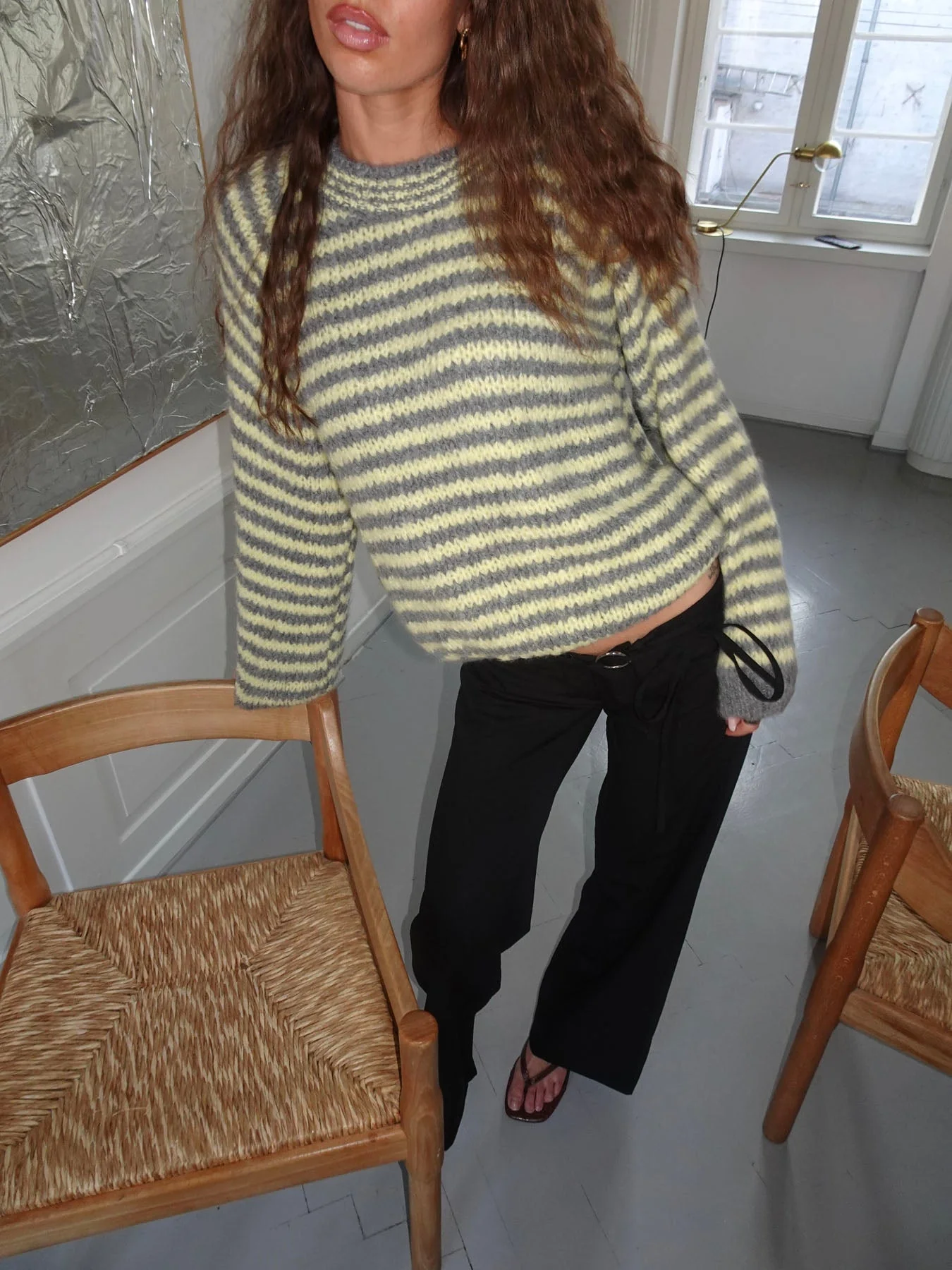 Zeya knit with stripes - Yellow/grey 5 Zeya knit with stripes - Yellow/grey