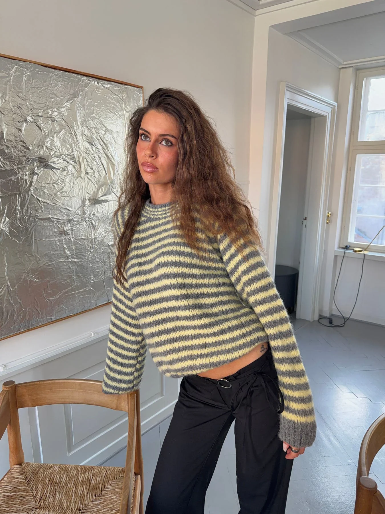 Zeya knit with stripes - Yellow/grey 6 Zeya knit with stripes - Yellow/grey
