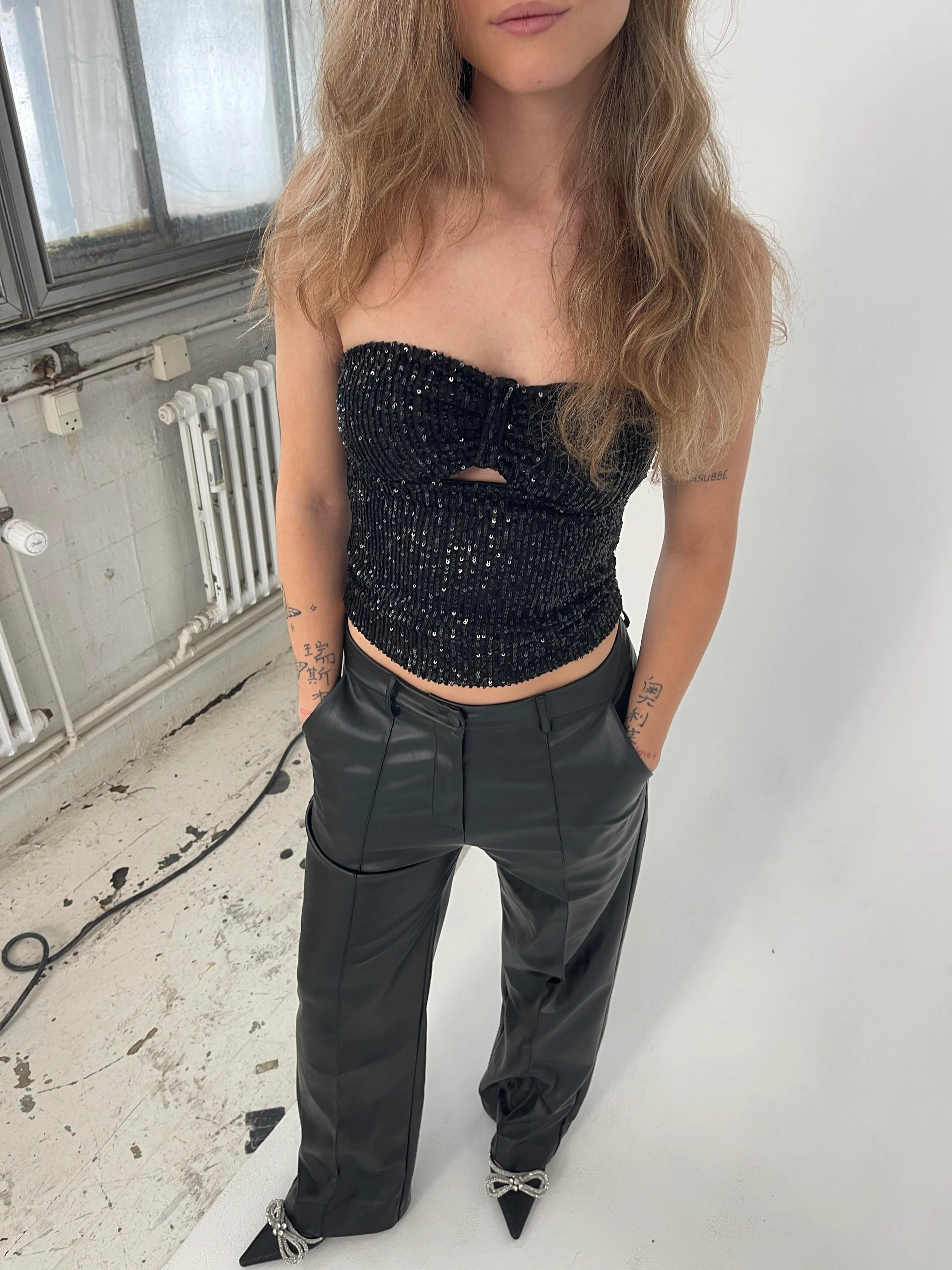 Margot sequin top - Black