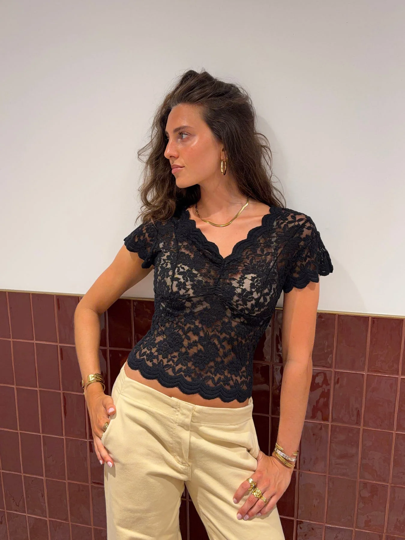 Isabel lace blouse - Black
