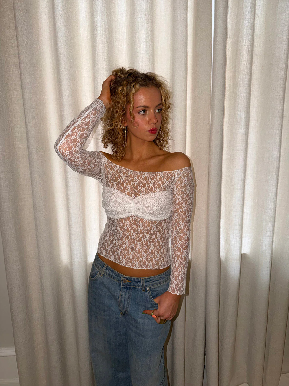 Inez lace blouse - White