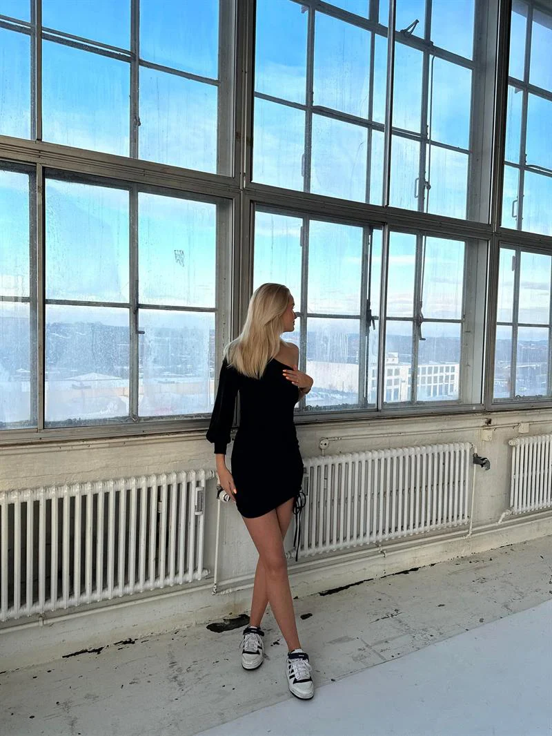 Kalina one shoulder dress - Black glitter 10 Kalina one shoulder dress - Black glitter