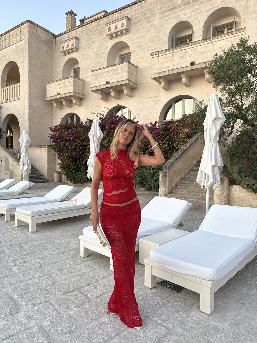 Marisole top in lace - Red 9 Marisole top in lace - Red