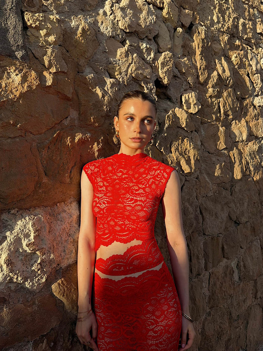 Marisole top in lace - Red 4 Marisole top in lace - Red