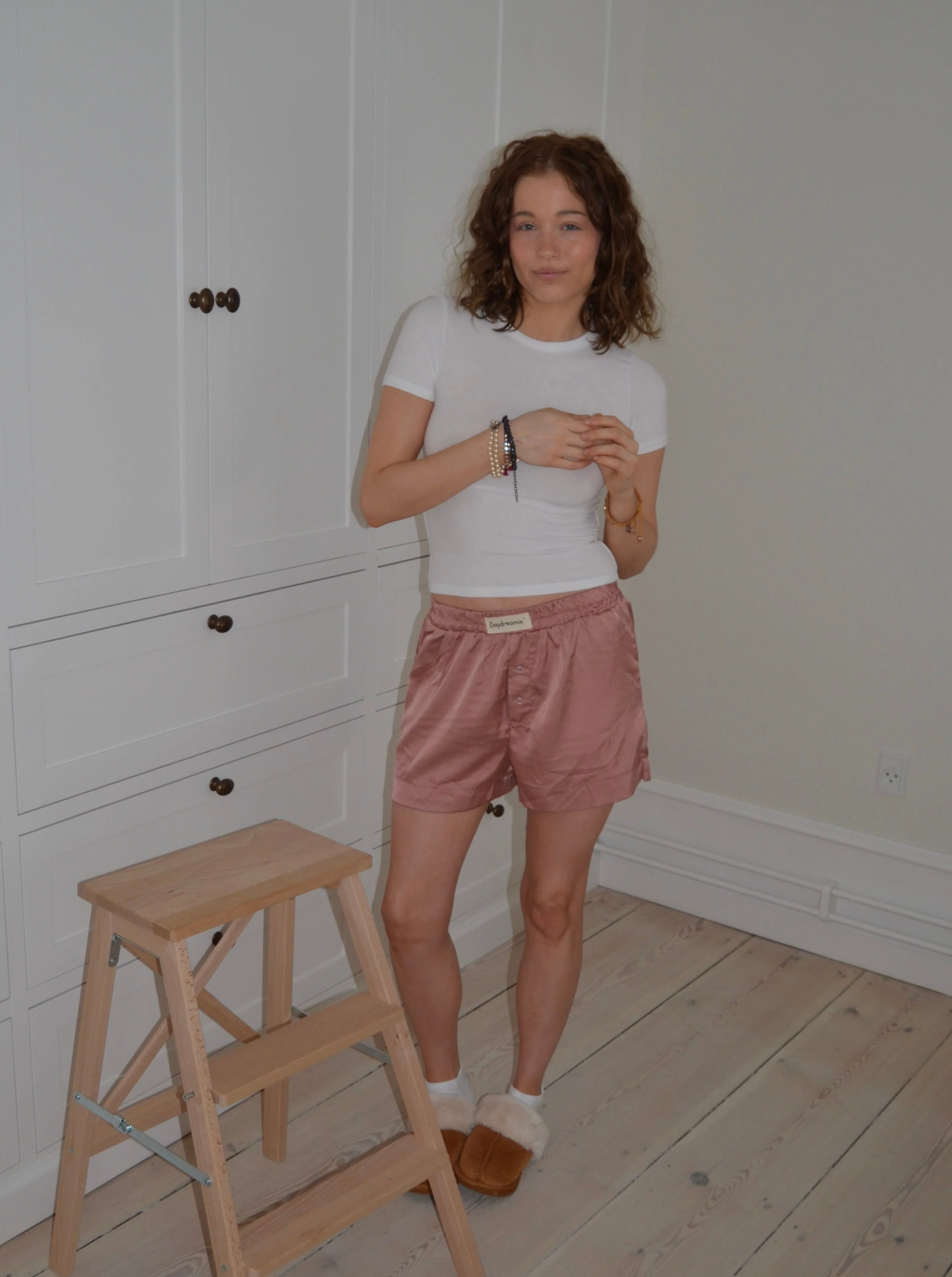 "Day dreamin´" satin pajamas shorts - Rose pink 10 "Day dreamin´" satin pajamas shorts - Rose pink