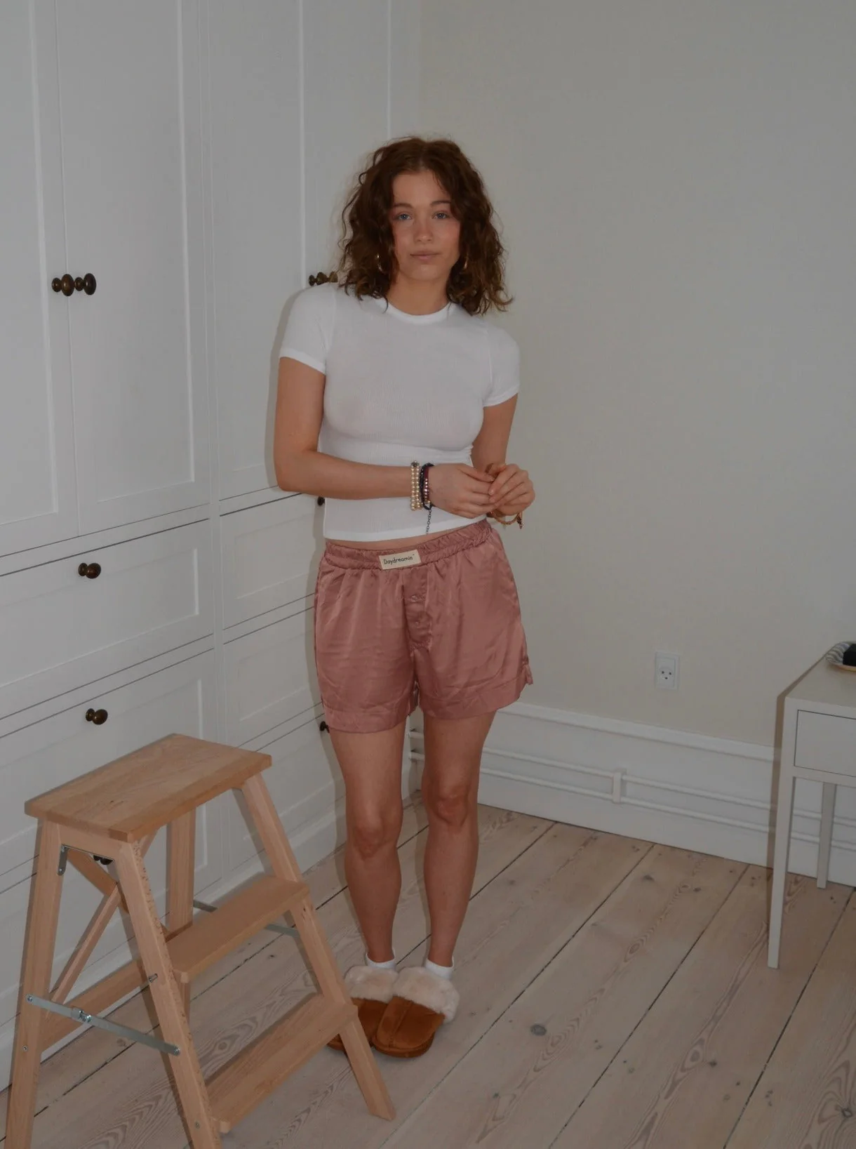 "Day dreamin´" satin pajamas shorts - Rose pink 6 "Day dreamin´" satin pajamas shorts - Rose pink
