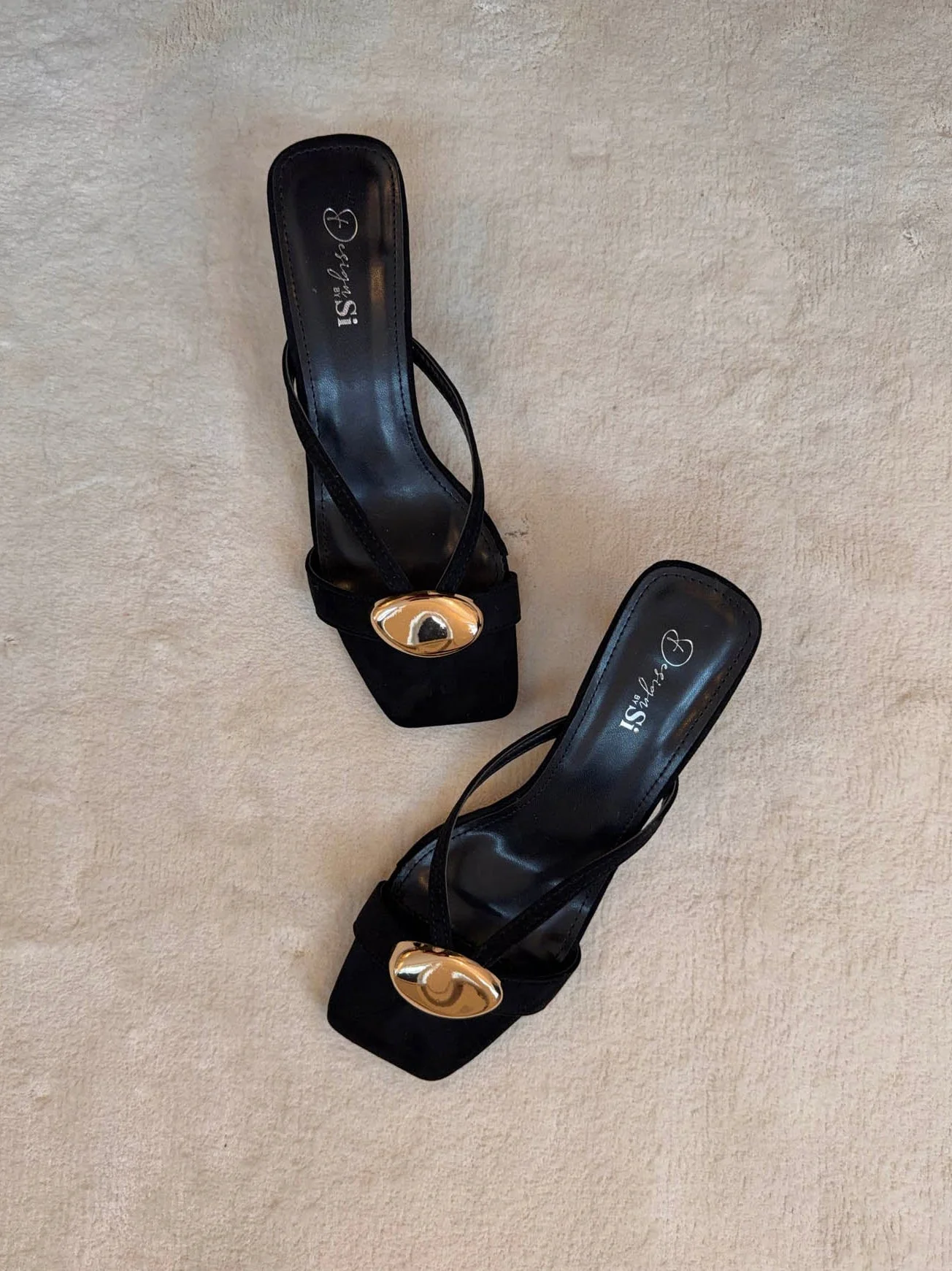 Annaline mules with gold detail - Black/gold 1 Annaline mules with gold detail - Black/gold