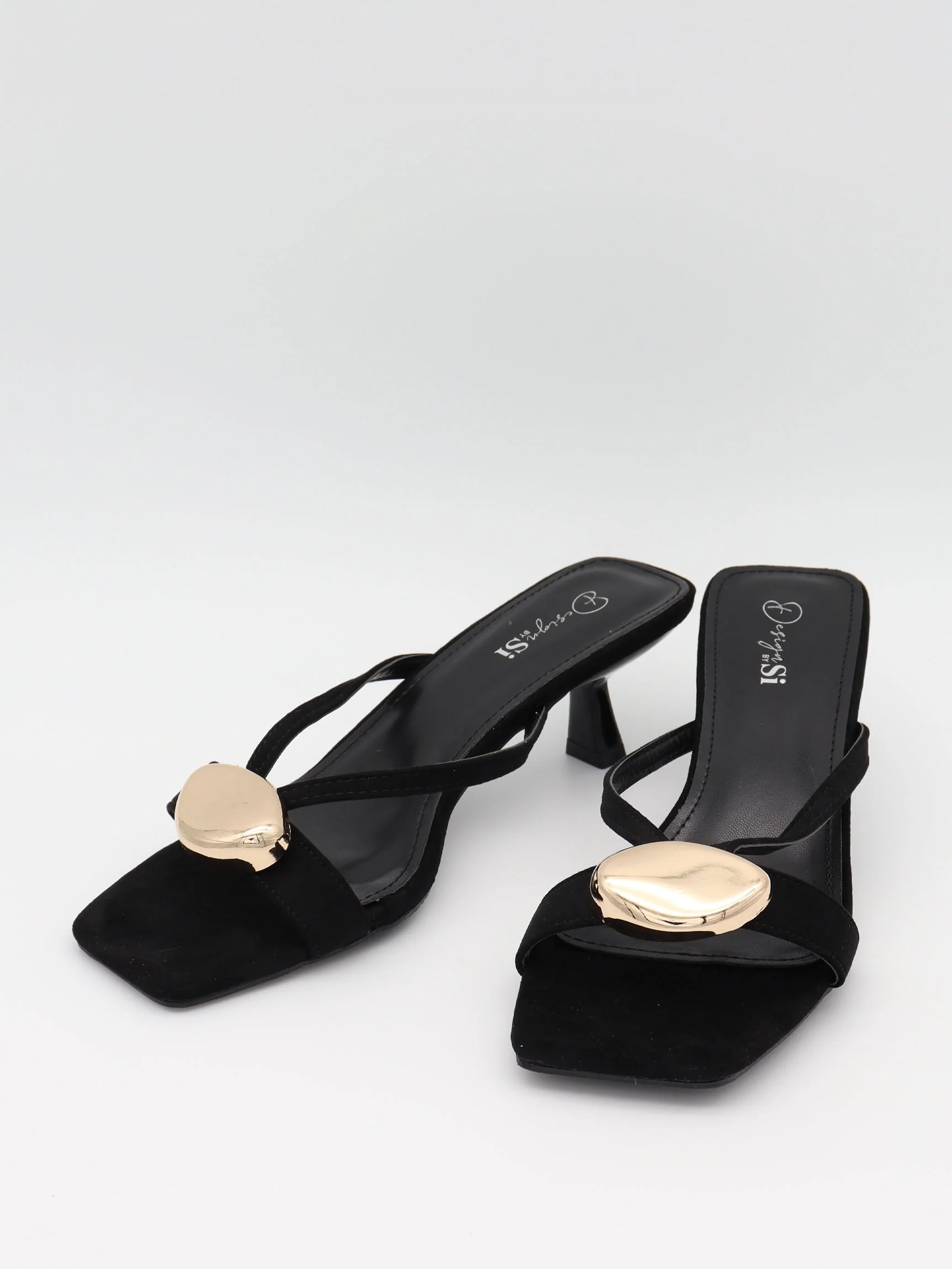 Annaline mules with gold detail - Black/gold 3 Annaline mules with gold detail - Black/gold