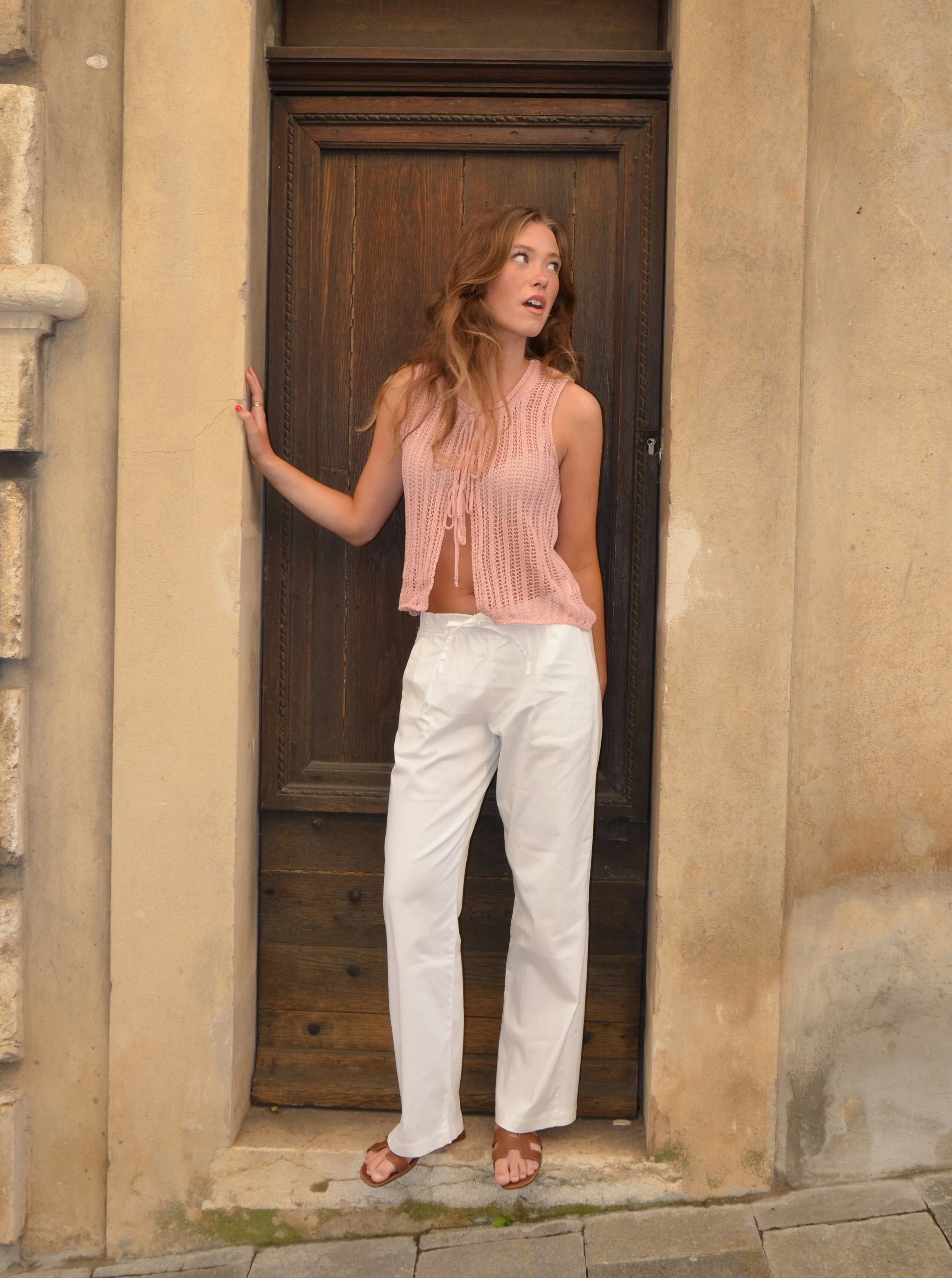 Anouk trousers with ties - White 1 Anouk trousers with ties - White