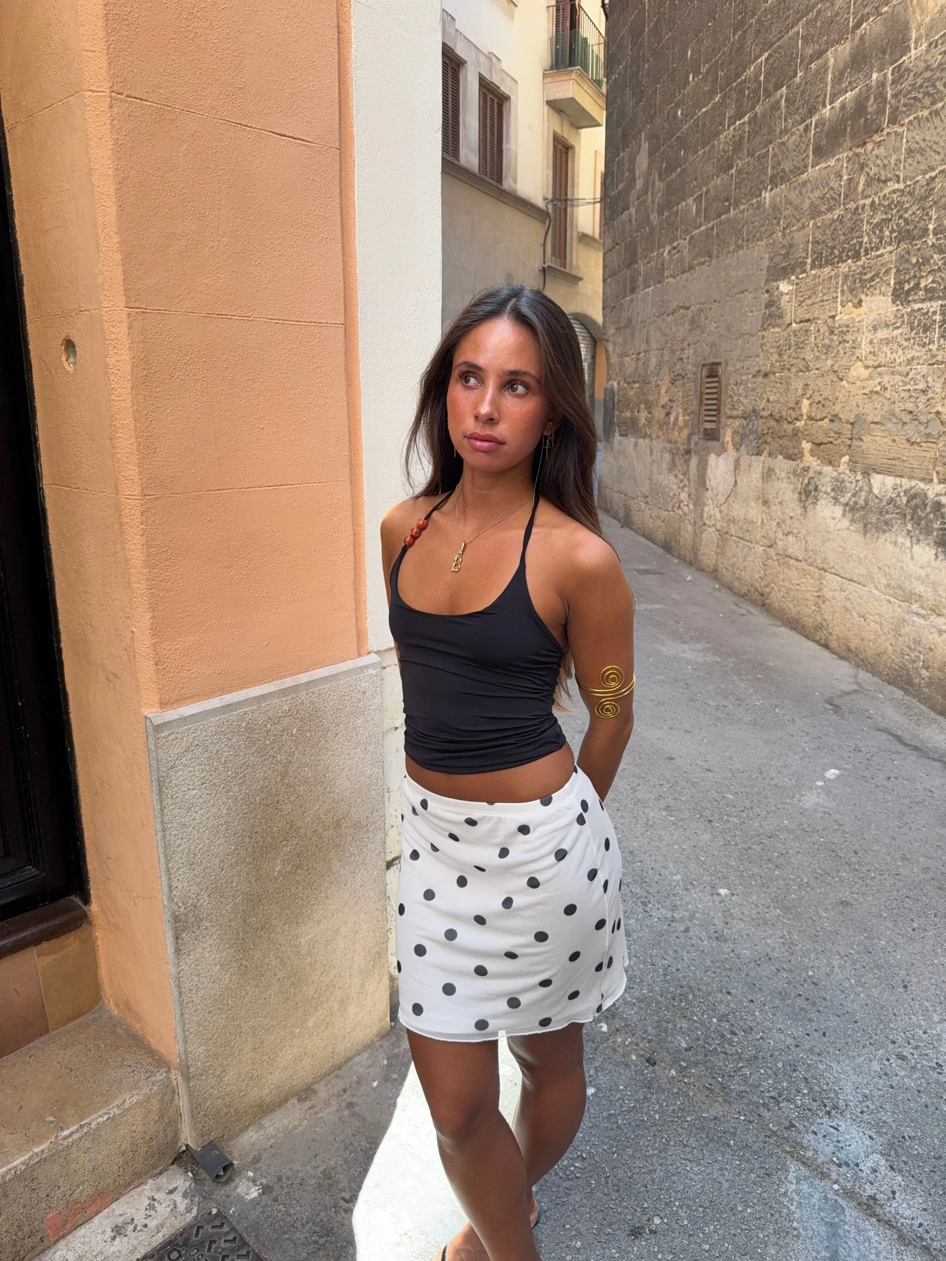 Brooks top with pearls - Black/orange 4 Brooks top with pearls - Black/orange