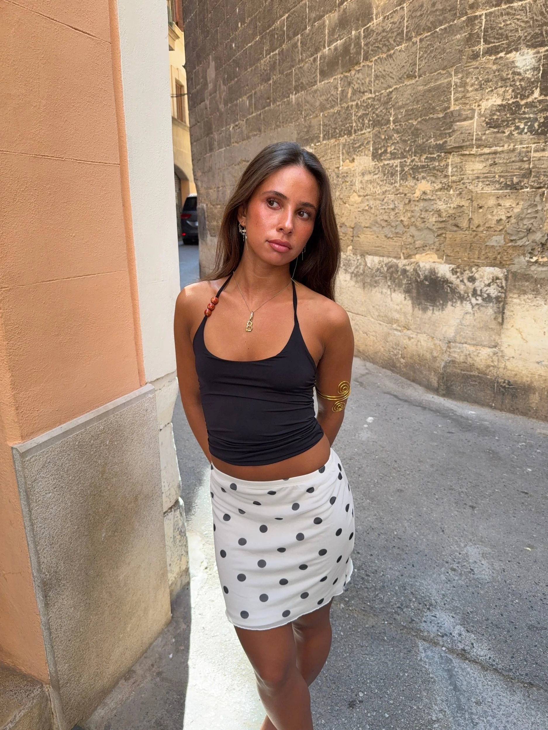 Brooks top with pearls - Black/orange 7 Brooks top with pearls - Black/orange