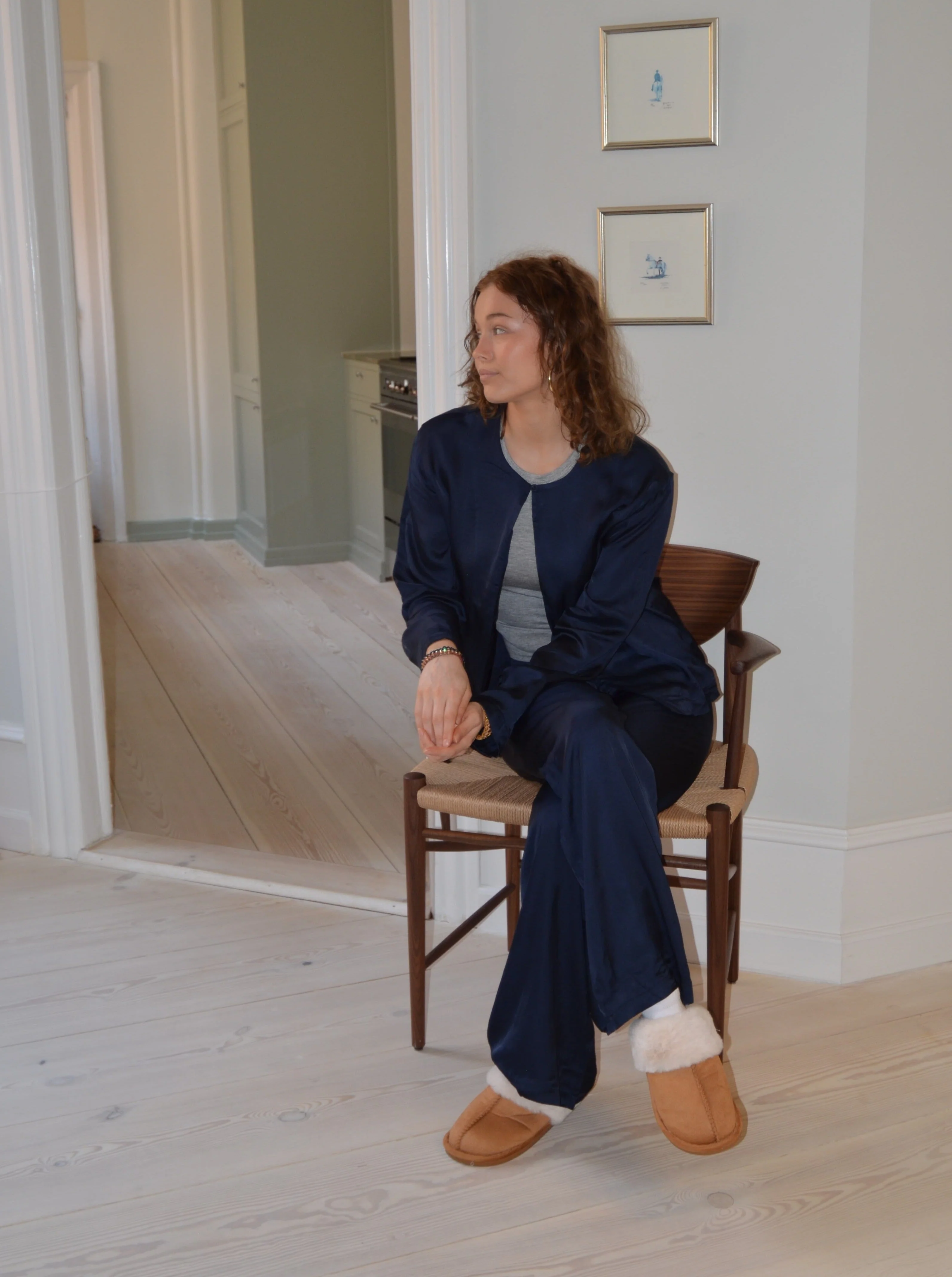Callie satin cardigan - Navy 5 Callie satin cardigan - Navy