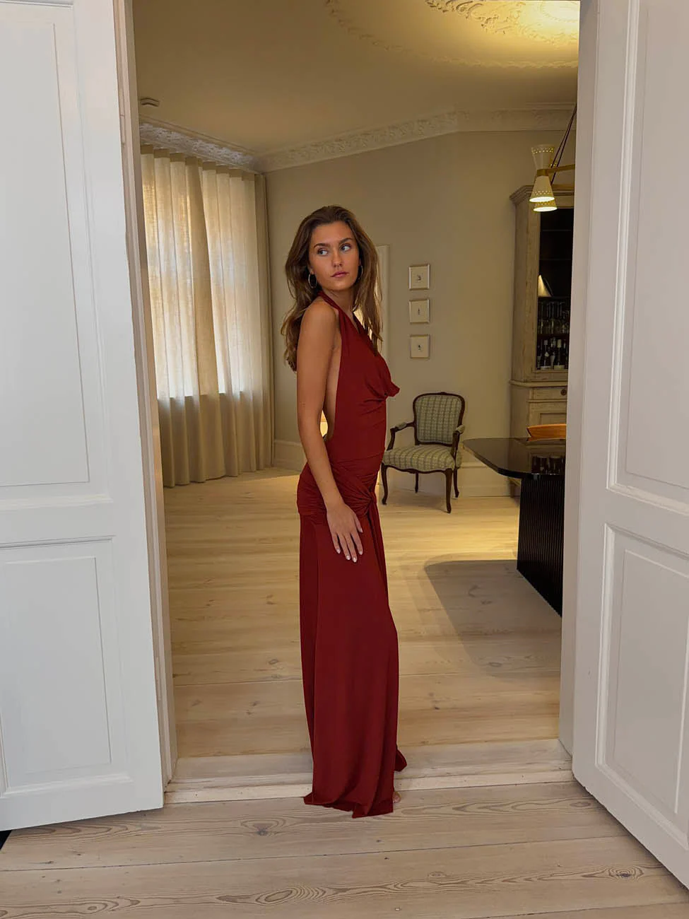 Redina dress with open back - Rust 13 Redina dress with open back - Rust