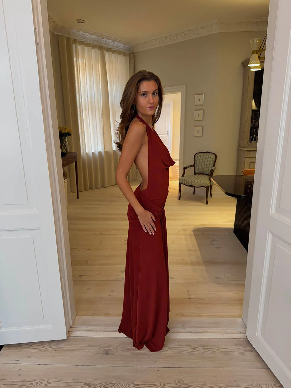 Redina dress with open back - Rust 7 Redina dress with open back - Rust
