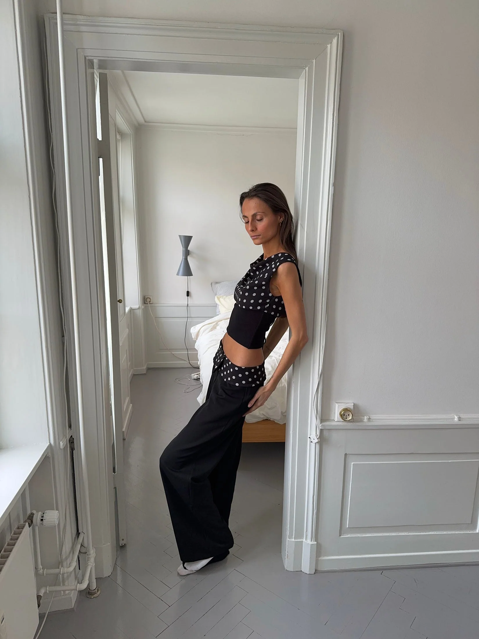 Calsia suit pants with polka dotted trim - Black 10 Calsia suit pants with polka dotted trim - Black
