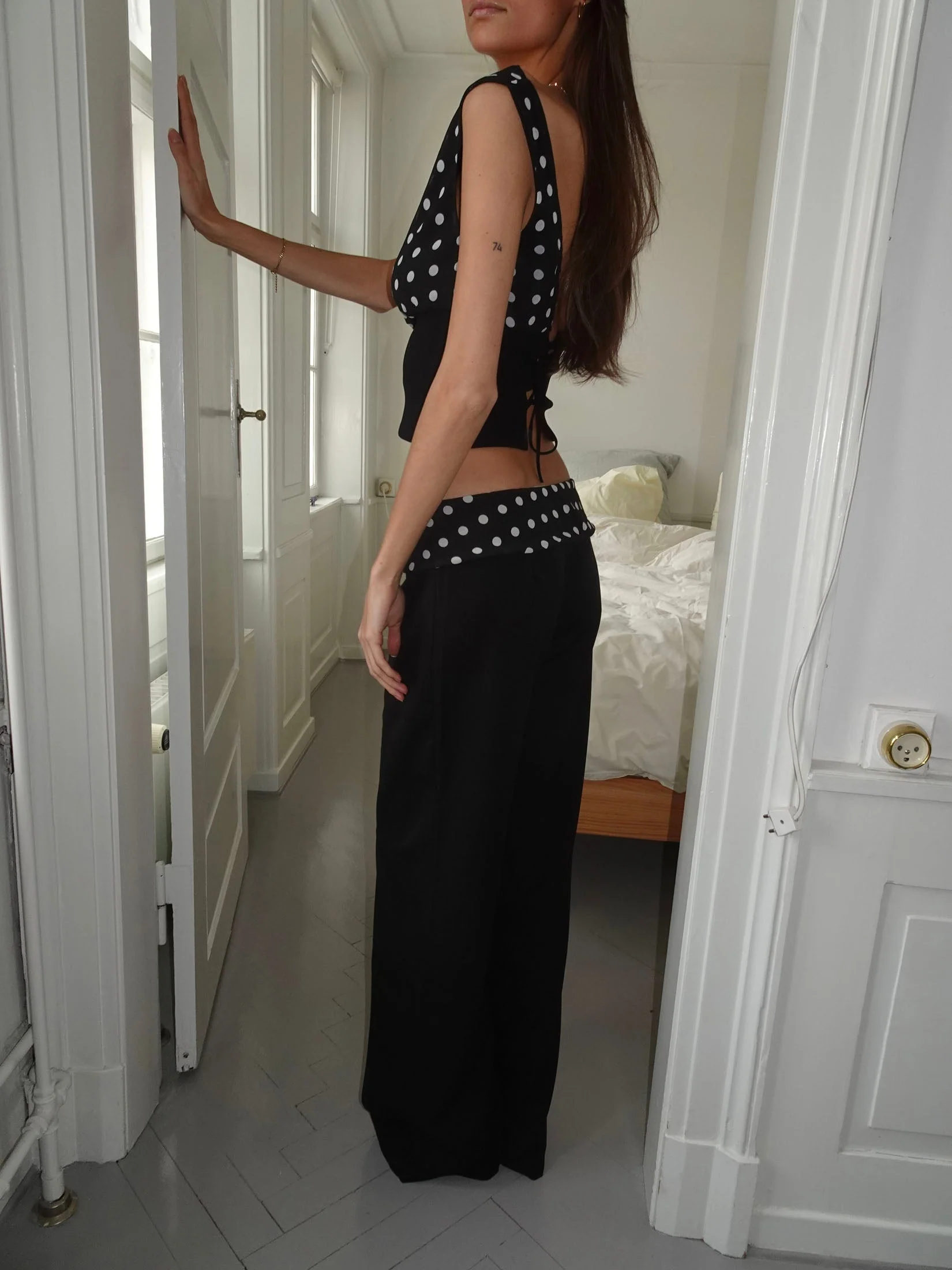 Calsia suit pants with polka dotted trim - Black 18 Calsia suit pants with polka dotted trim - Black