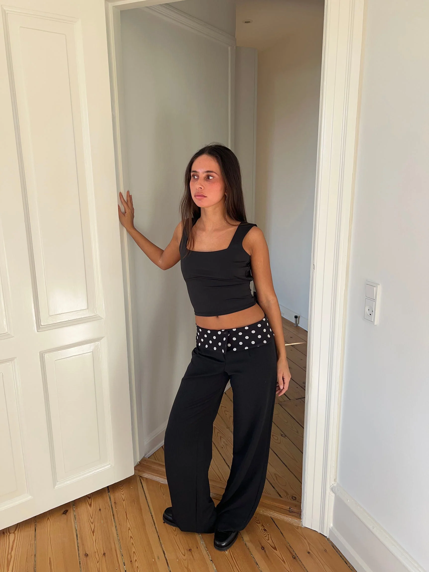 Calsia suit pants with polka dotted trim - Black 21 Calsia suit pants with polka dotted trim - Black