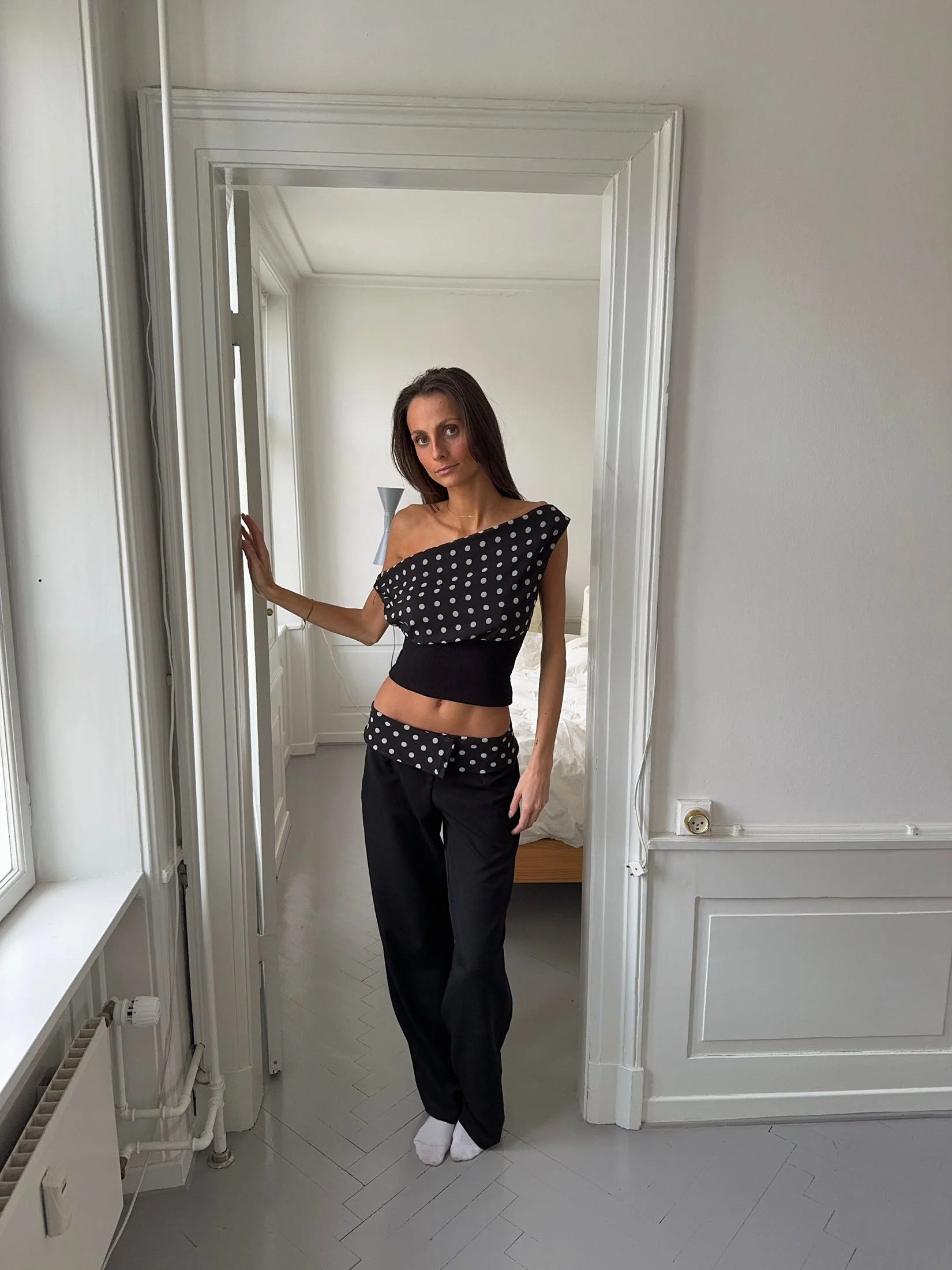 Calsia suit pants with polka dotted trim - Black 24 Calsia suit pants with polka dotted trim - Black