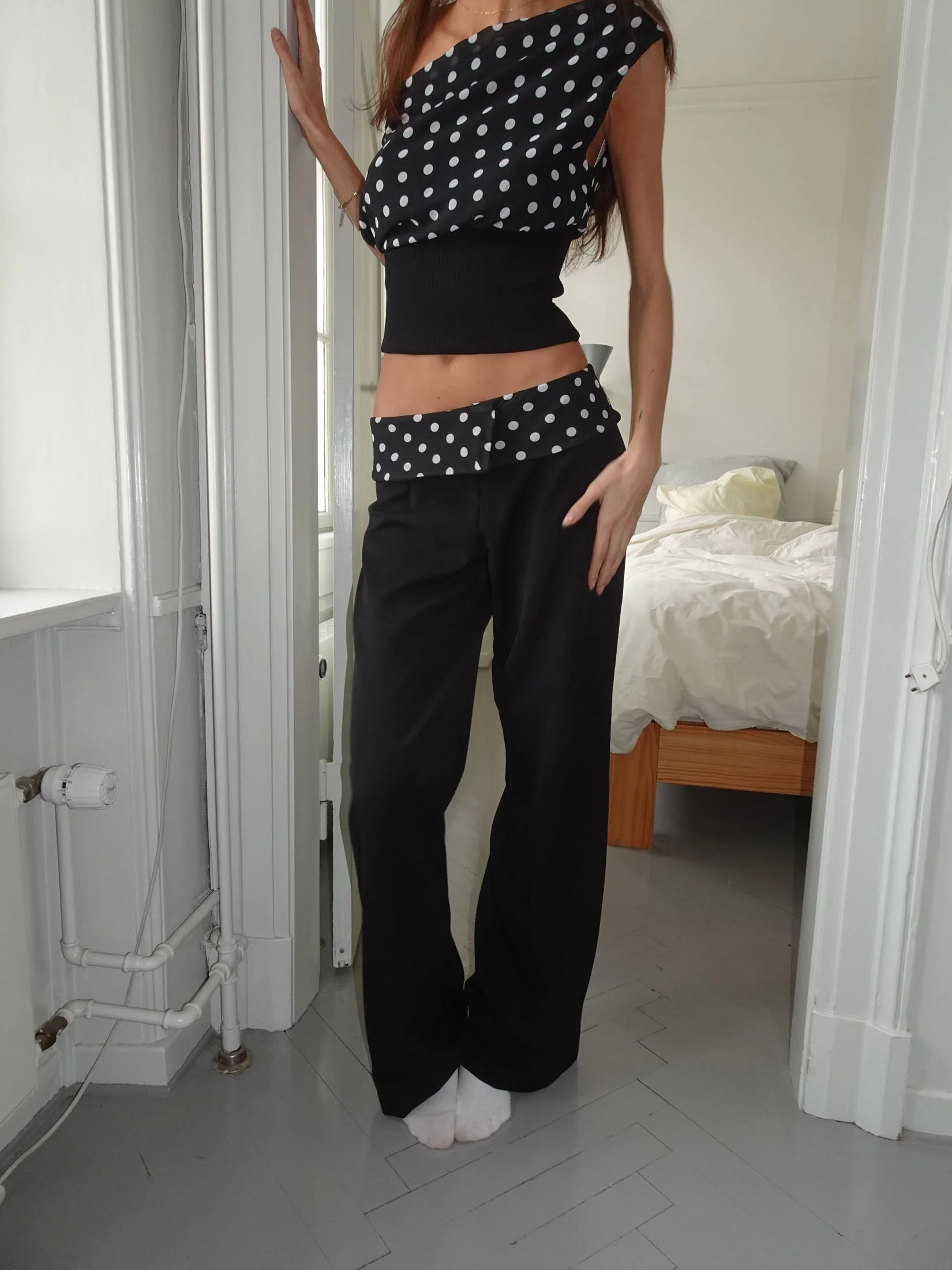 Calsia suit pants with polka dotted trim - Black 4 Calsia suit pants with polka dotted trim - Black