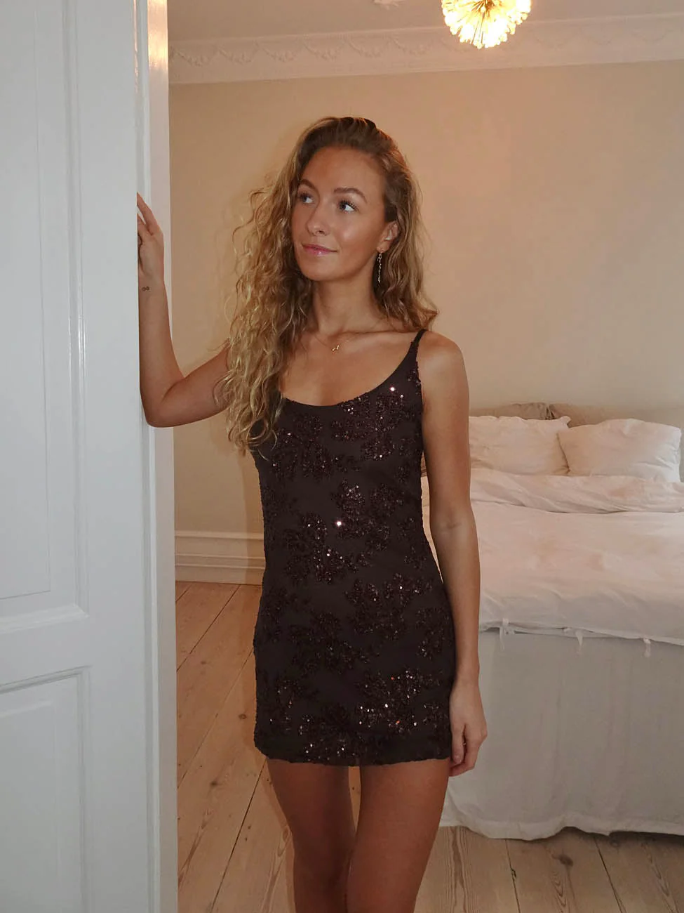 Brutona dress with sequins - Brown 11 Brutona dress with sequins - Brown