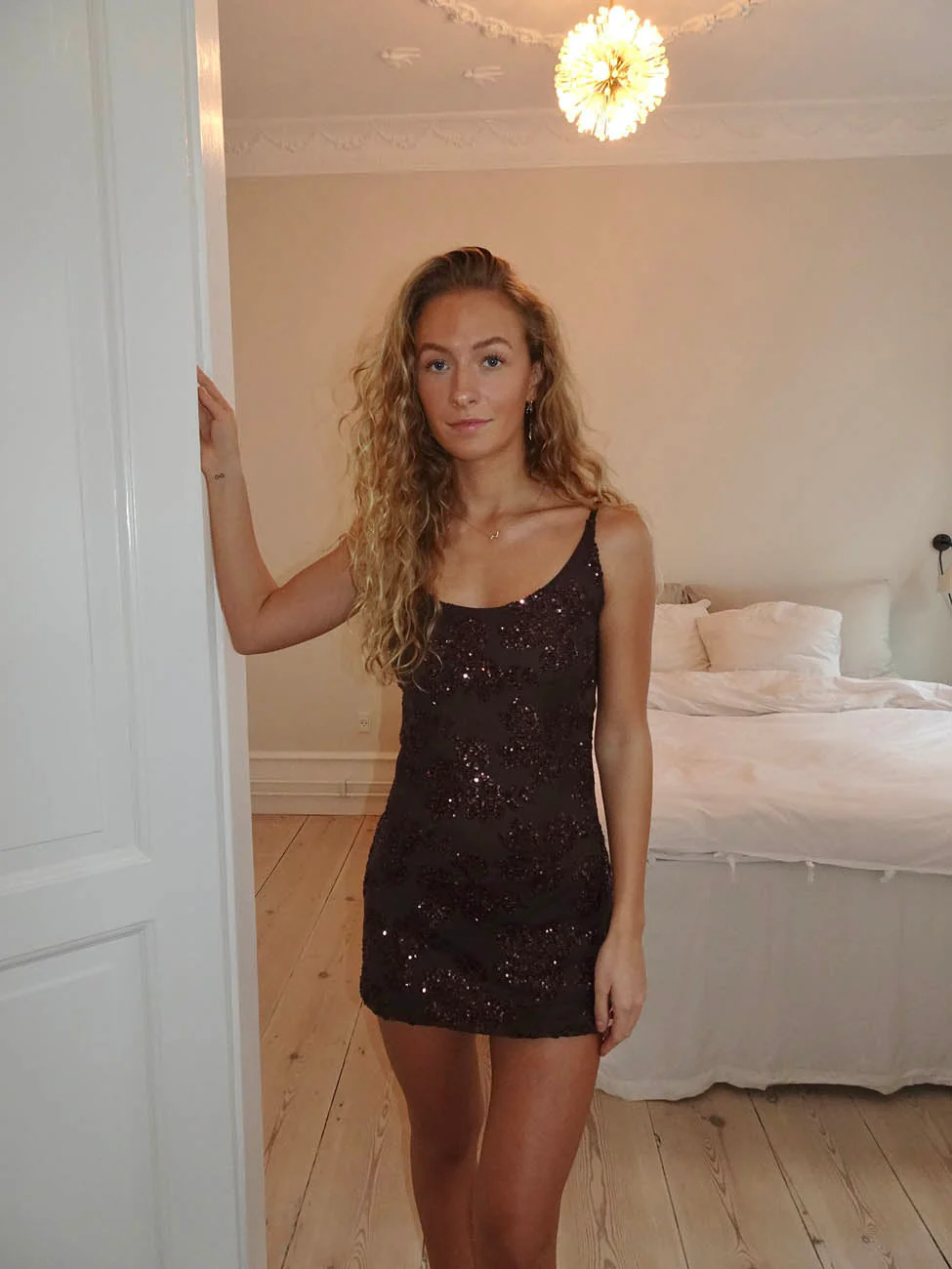 Brutona dress with sequins - Brown 14 Brutona dress with sequins - Brown