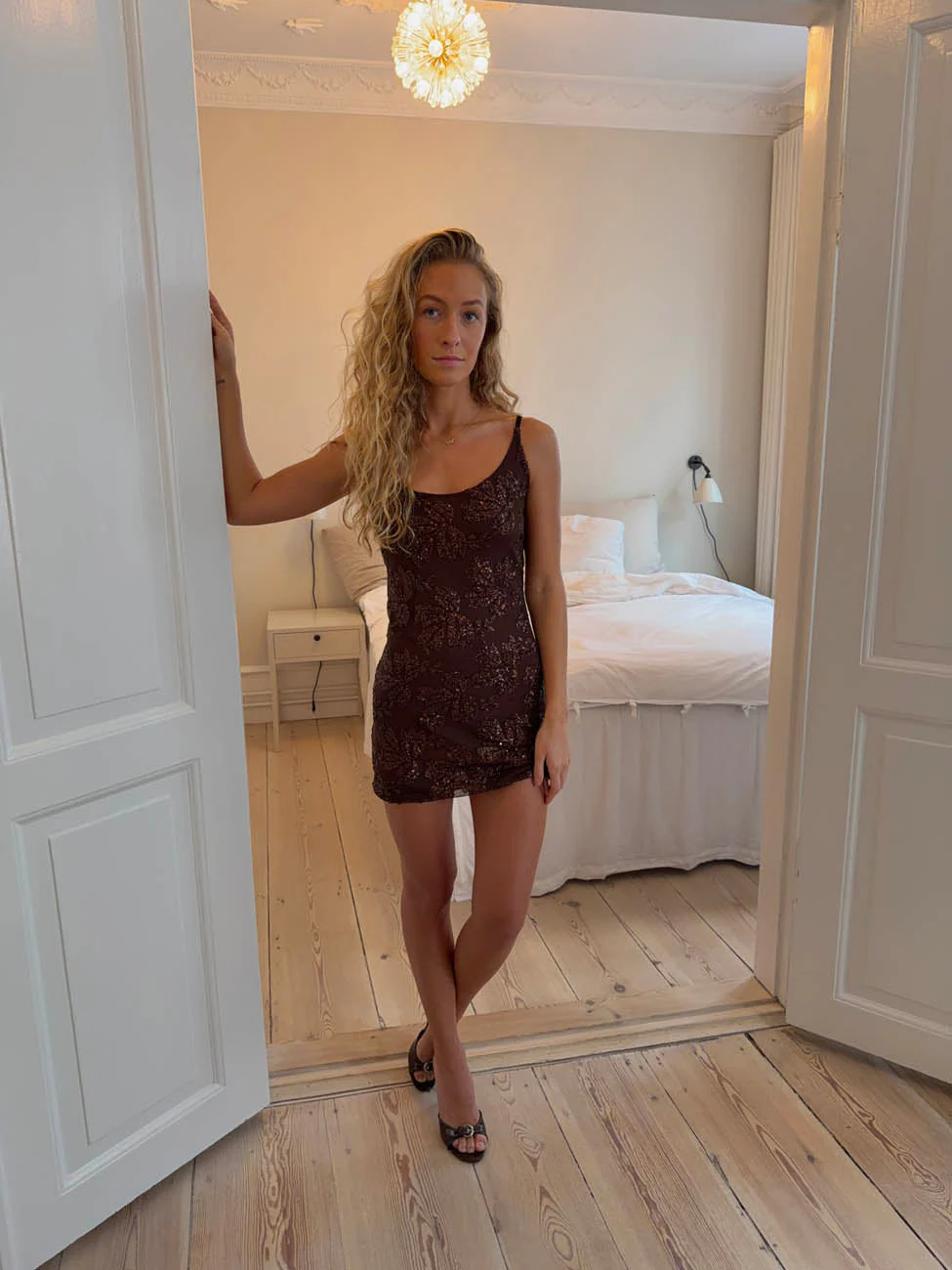 Brutona dress with sequins - Brown 7 Brutona dress with sequins - Brown