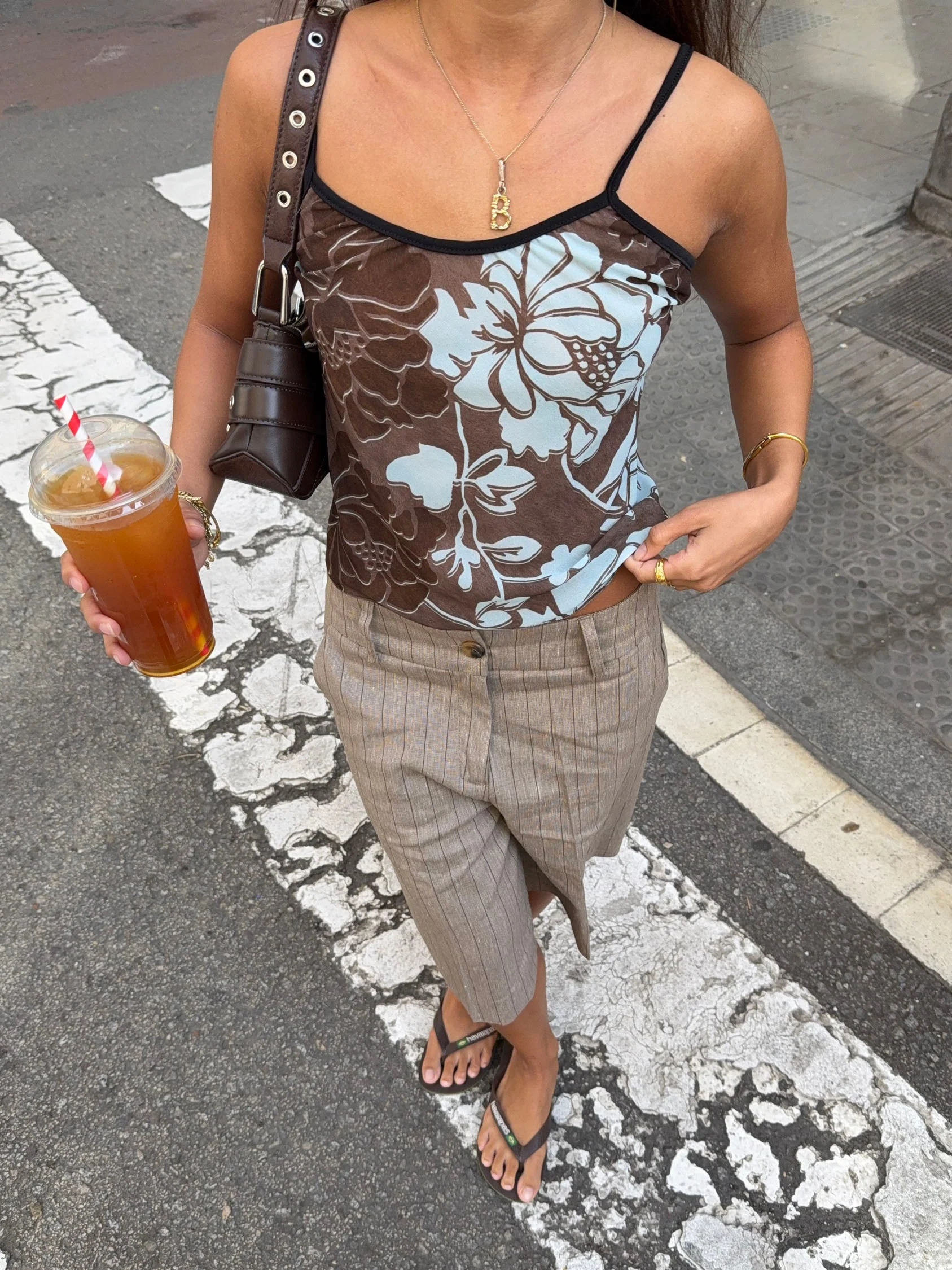 Candela top with flowers – Blue/brown 9 Candela top with flowers – Blue/brown