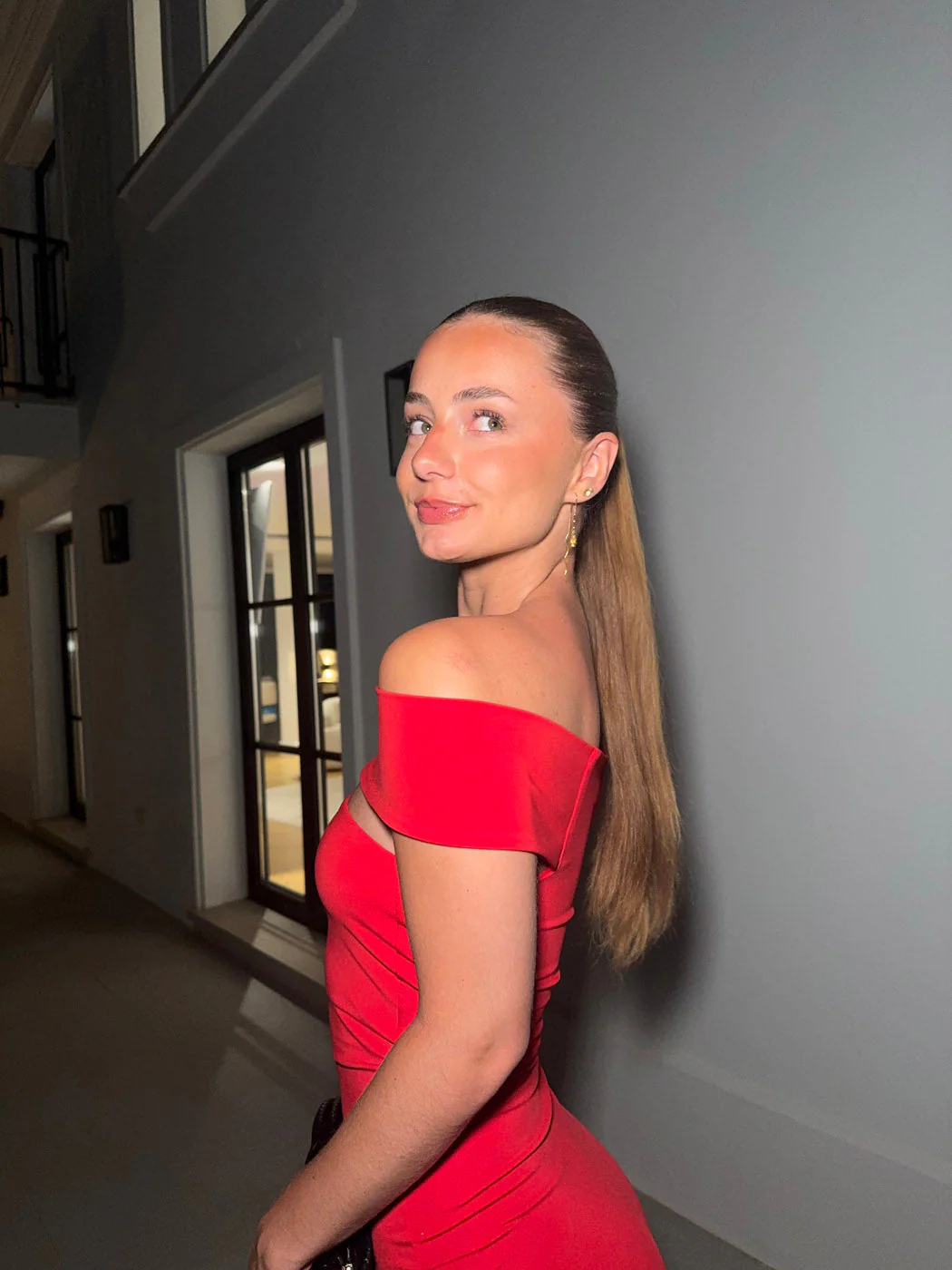 Carmana off shoulder dress – Red 2 Carmana off shoulder dress – Red