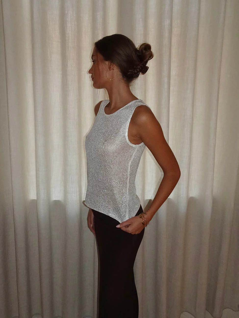 Silja top with glitter - White 11 Silja top with glitter - White