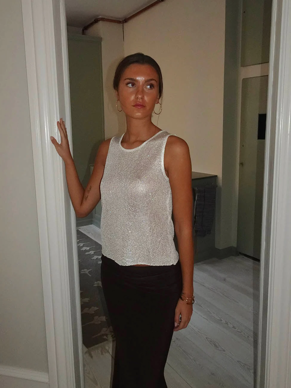Silja top with glitter - White 13 Silja top with glitter - White