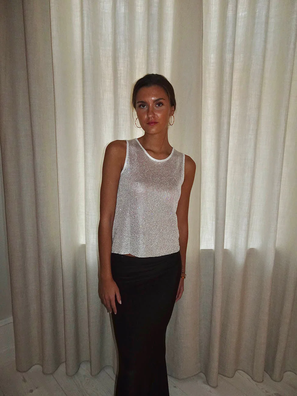 Silja top with glitter - White 2 Silja top with glitter - White