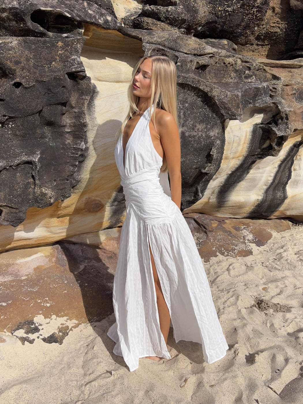 Cassy dress with open back - White 5 Cassy dress with open back - White