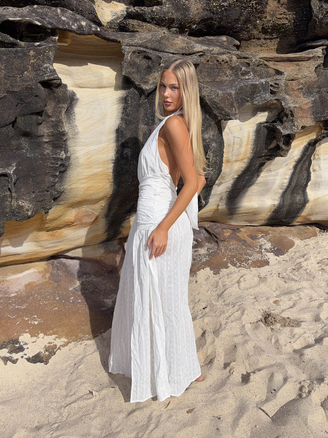 Cassy dress with open back - White 6 Cassy dress with open back - White