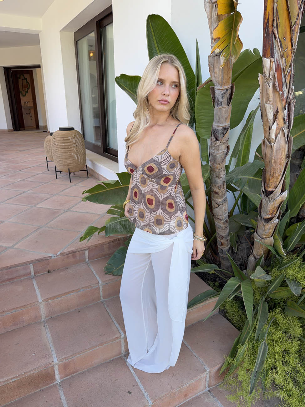 Novinia top with pattern – Beige/brown 13 Novinia top with pattern – Beige/brown