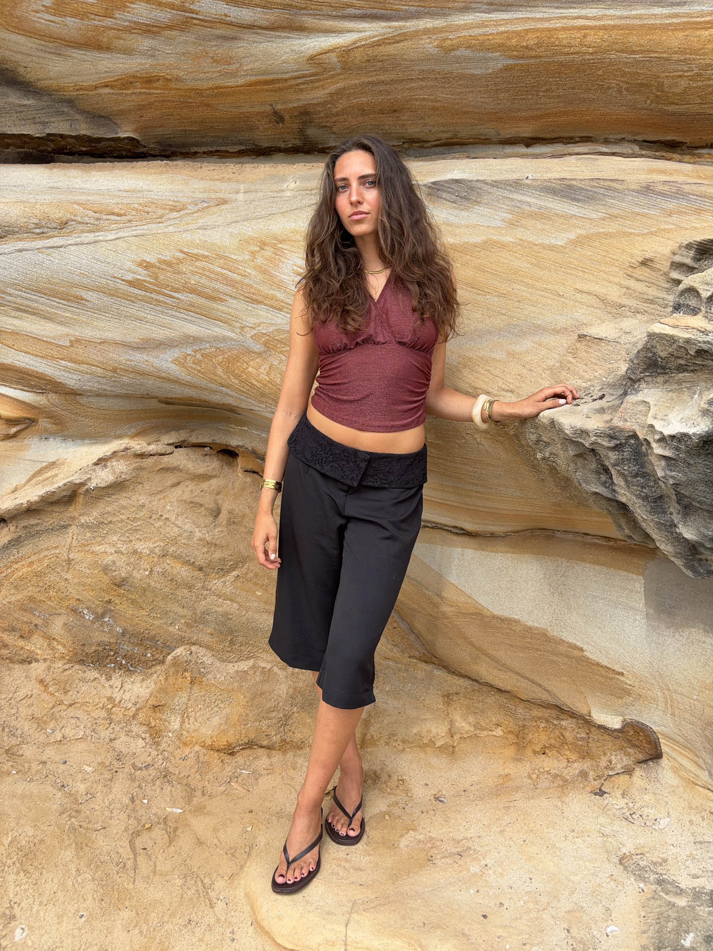 Mira halterneck top with glitter - Rust 5 Mira halterneck top with glitter - Rust