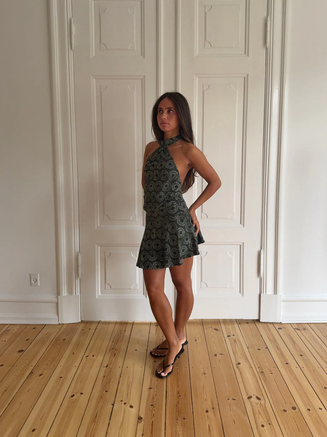 Kaiana dress with open back – Dark green 14 Kaiana dress with open back – Dark green