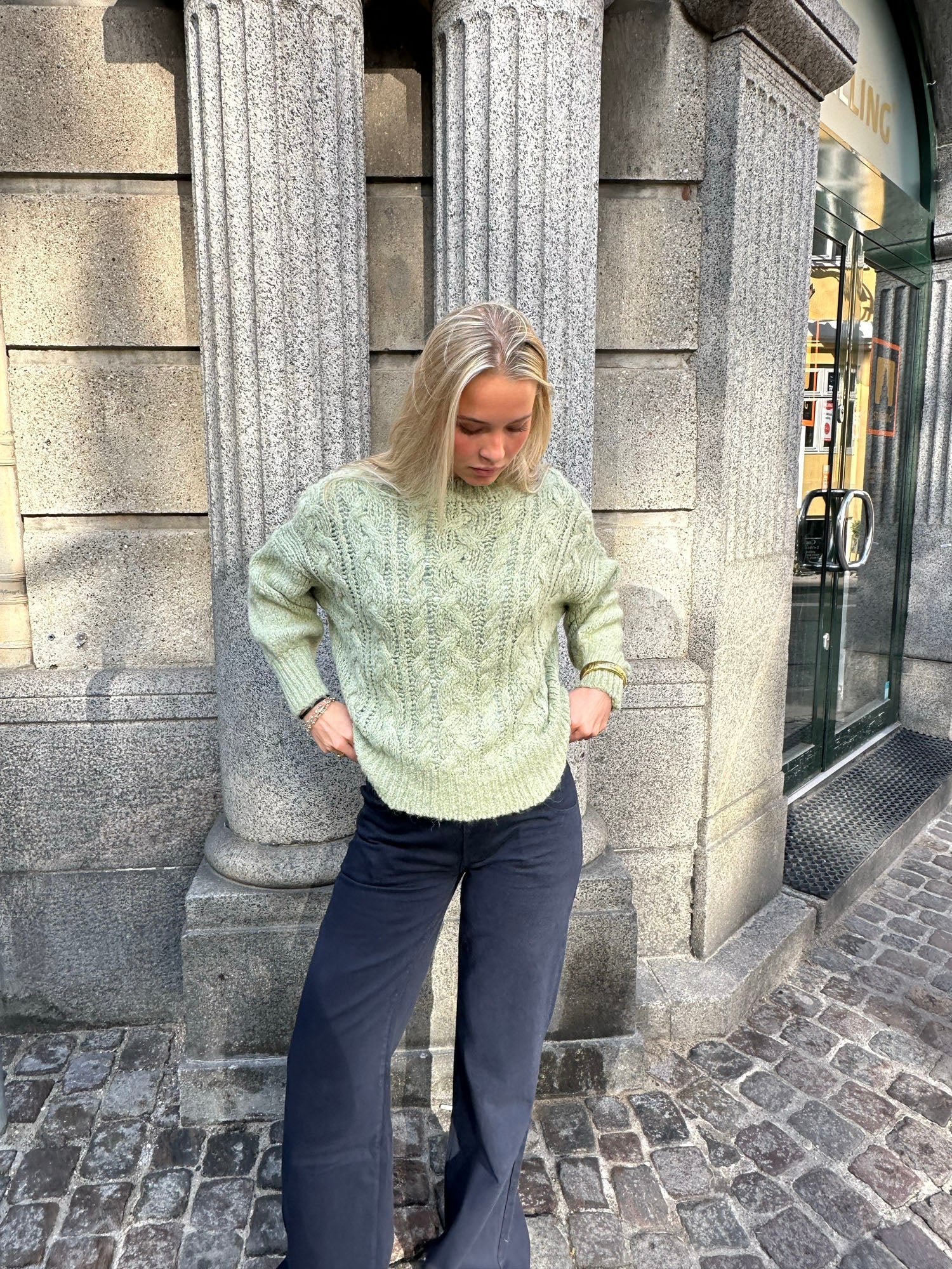 Raffaella knit sweater with balloon sleeves - Sage green 5 Raffaella knit sweater with balloon sleeves - Sage green