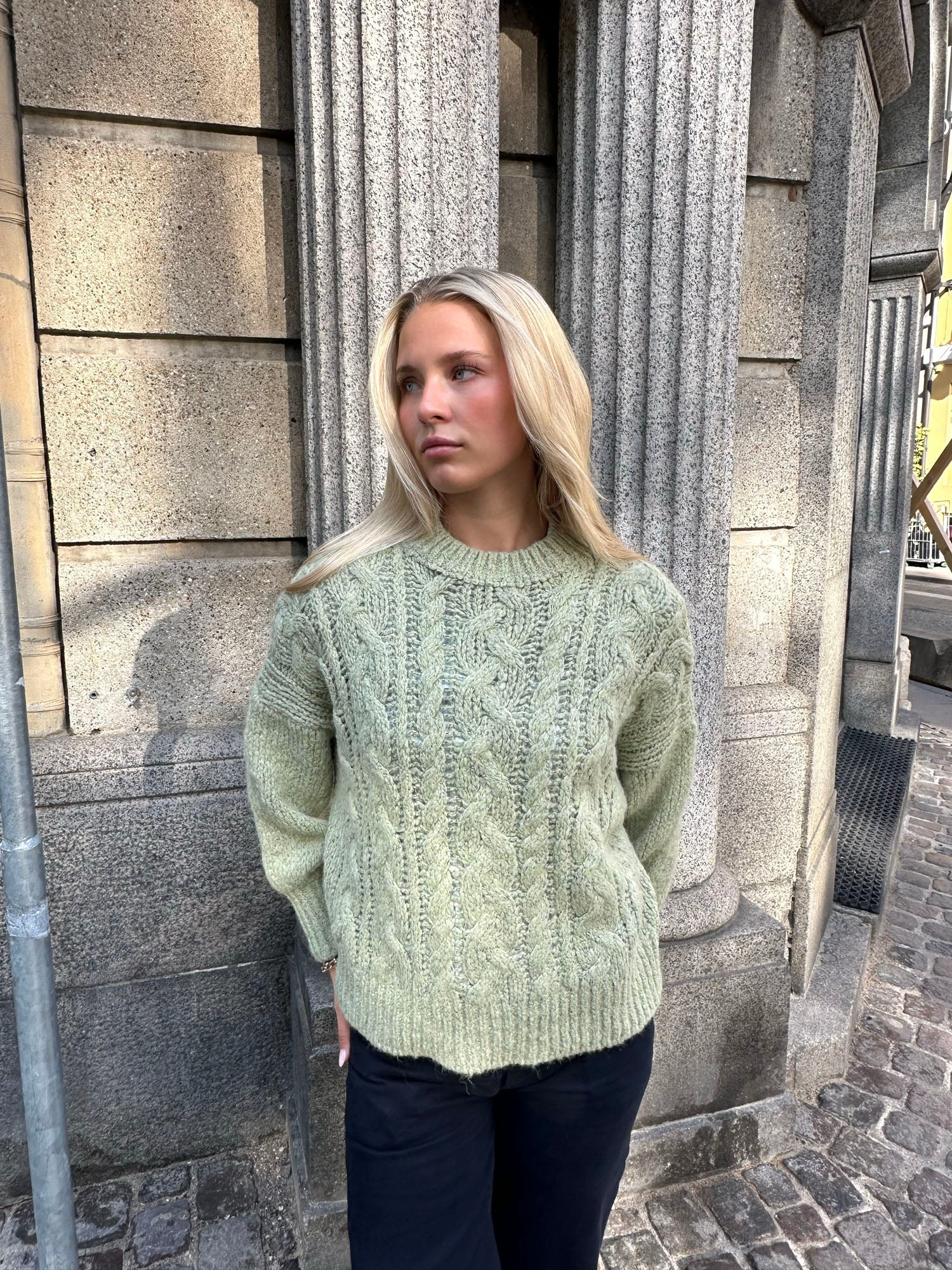 Raffaella knit sweater with balloon sleeves - Sage green 6 Raffaella knit sweater with balloon sleeves - Sage green
