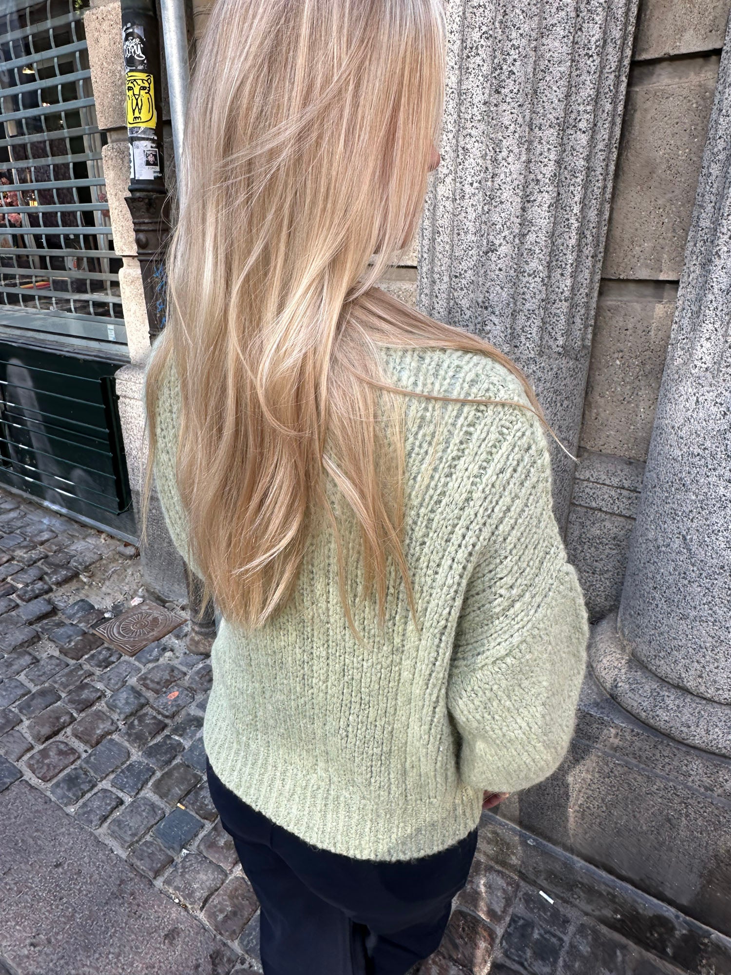 Raffaella knit sweater with balloon sleeves - Sage green 7 Raffaella knit sweater with balloon sleeves - Sage green