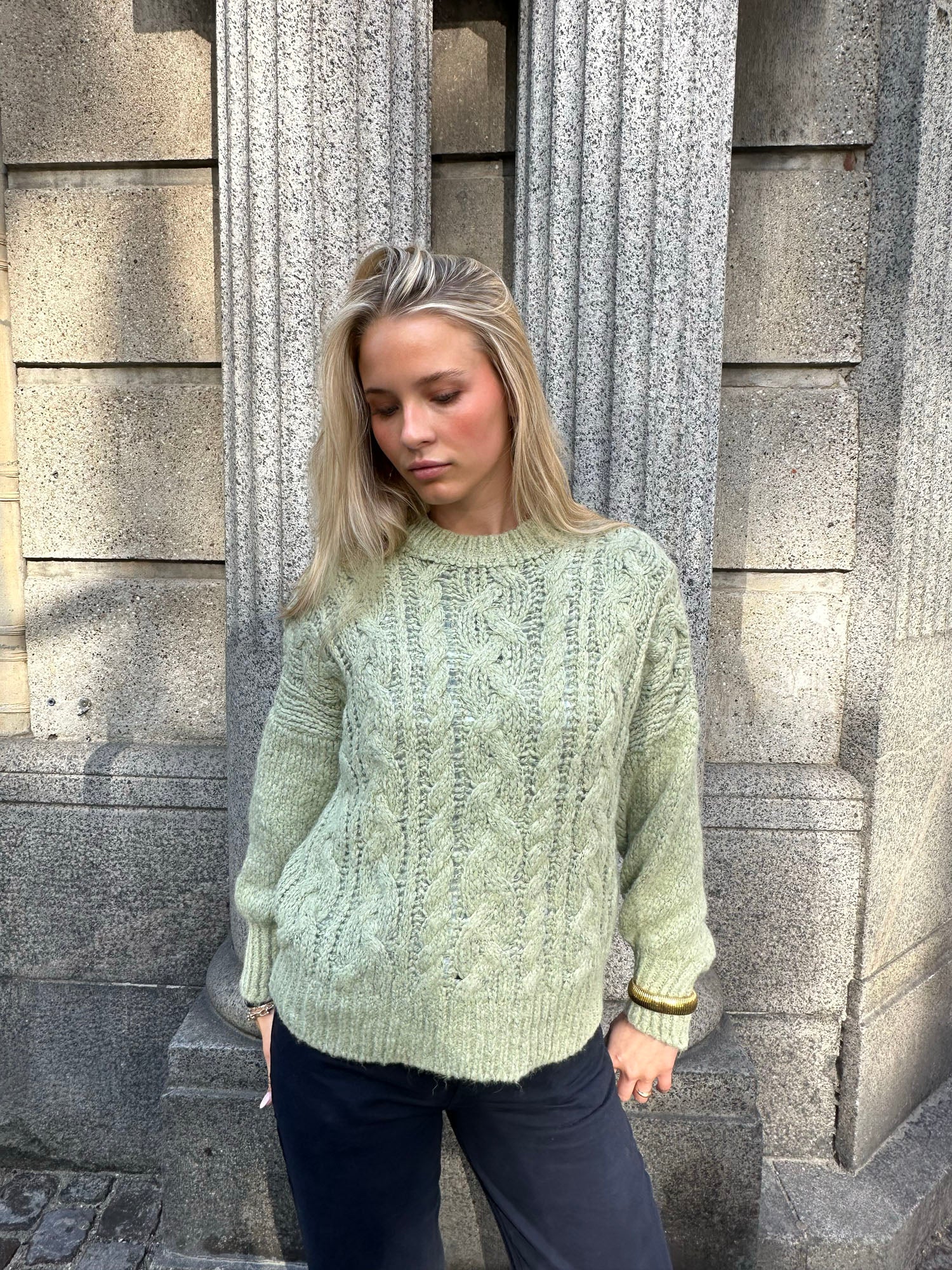 Raffaella knit sweater with balloon sleeves - Sage green 8 Raffaella knit sweater with balloon sleeves - Sage green