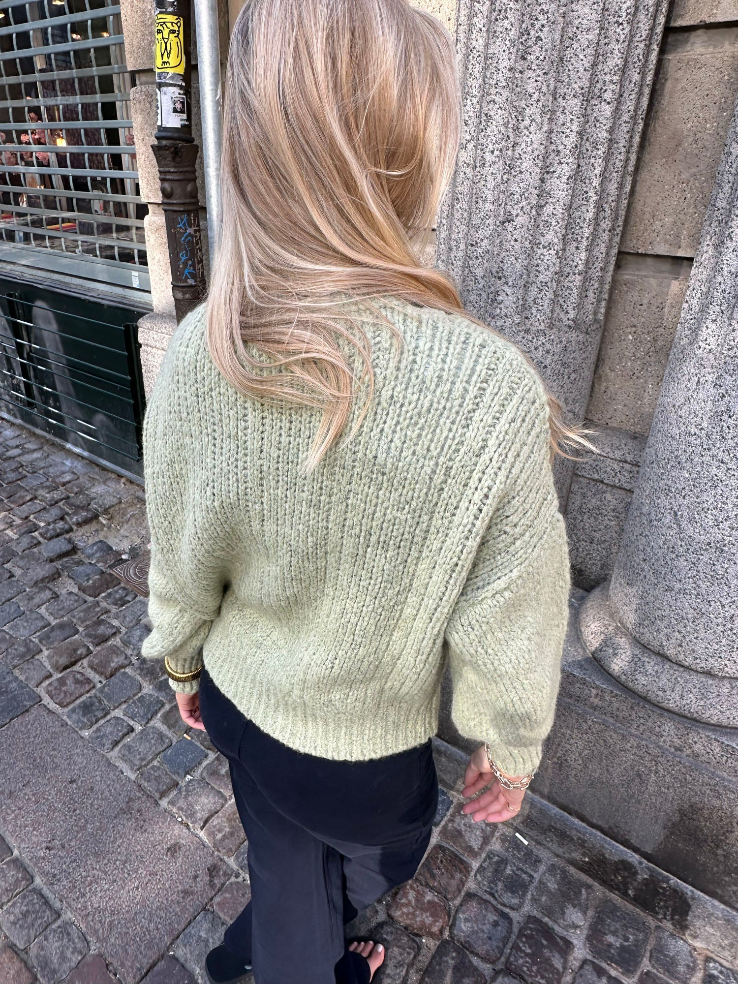 Raffaella knit sweater with balloon sleeves - Sage green 4 Raffaella knit sweater with balloon sleeves - Sage green