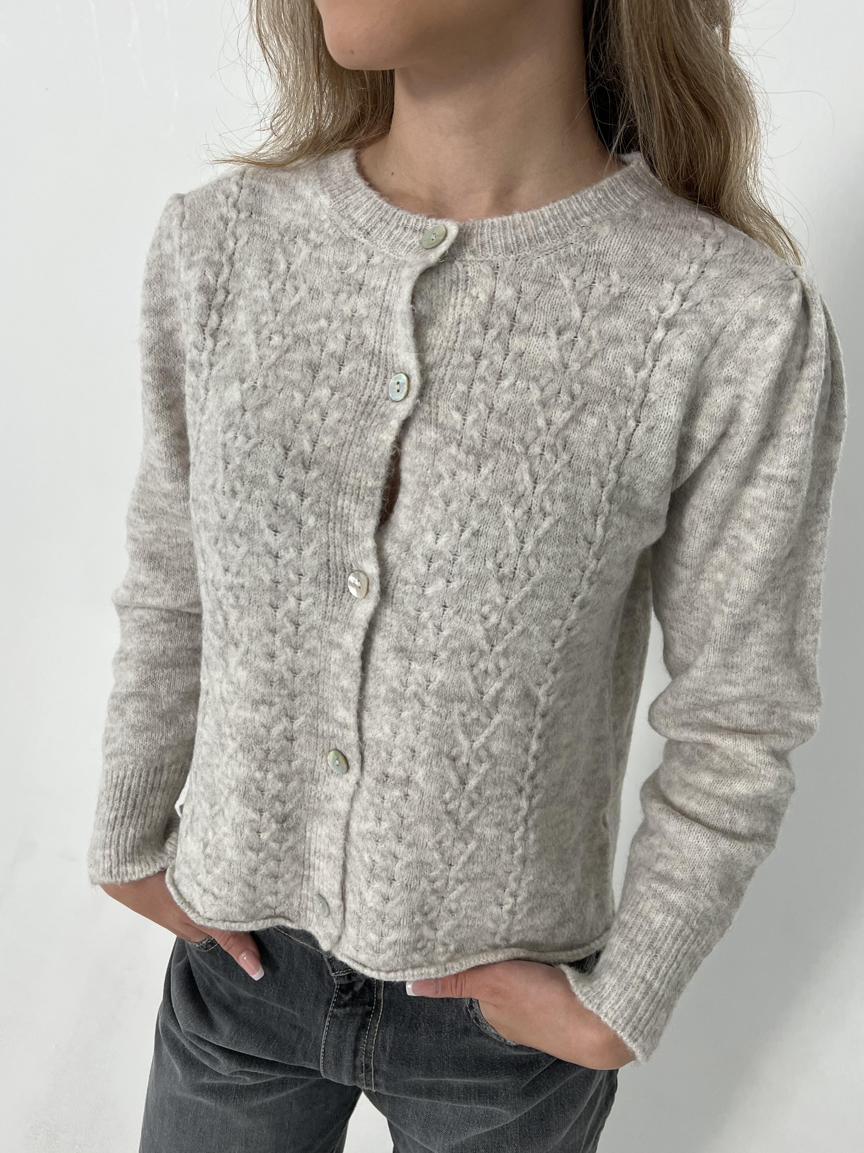 Cilla knitted cardigan - Light grey 1 Cilla knitted cardigan - Light grey