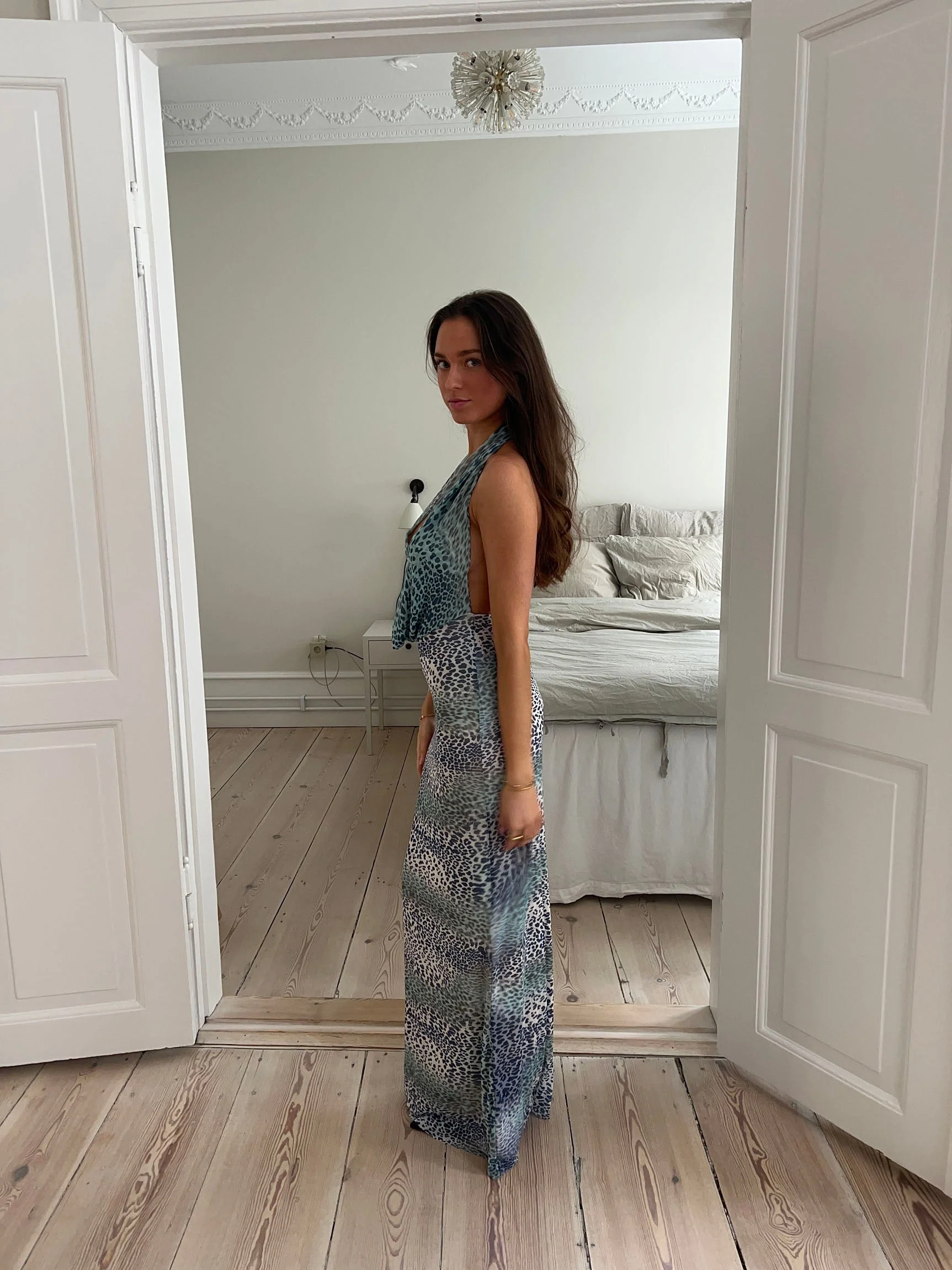 Columbine maxi dress - Light blue with print 3 Columbine maxi dress - Light blue with print